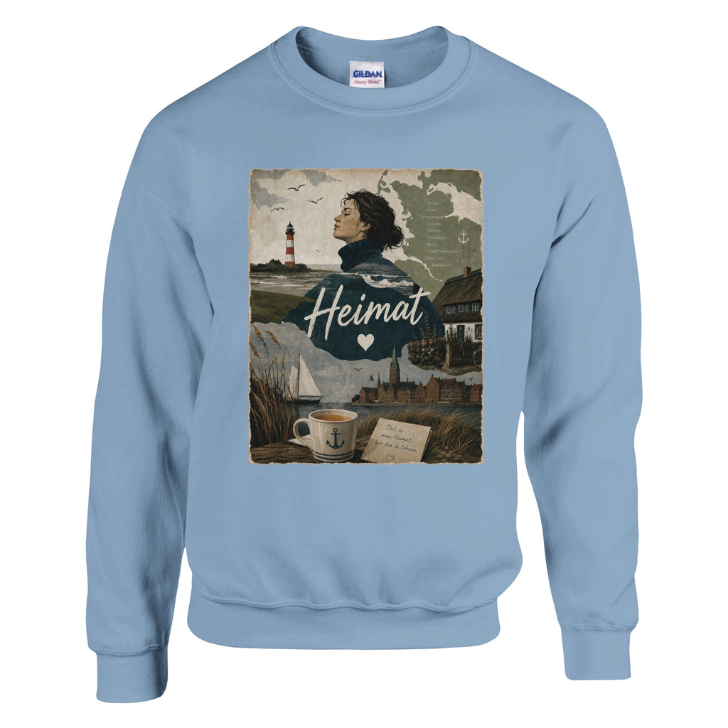 Pullover in Weiß mit Motiv „Heimat mit Herz“