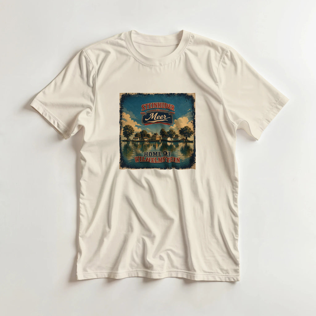T-Shirt in Sand mit Motiv „Insel Wilhelmstein“