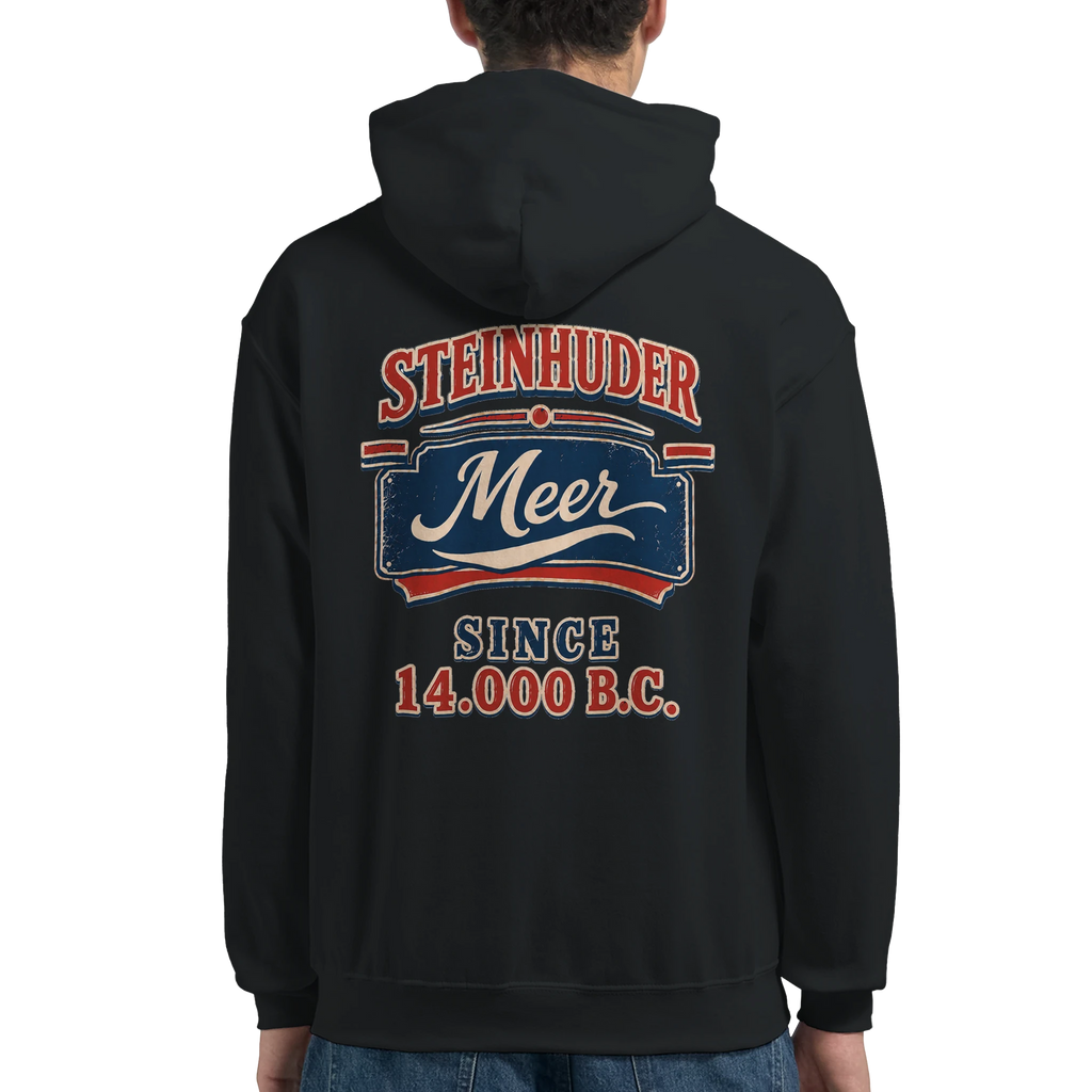 Hoodie in Weiß mit Motiv „Since 14.000 B.C.“