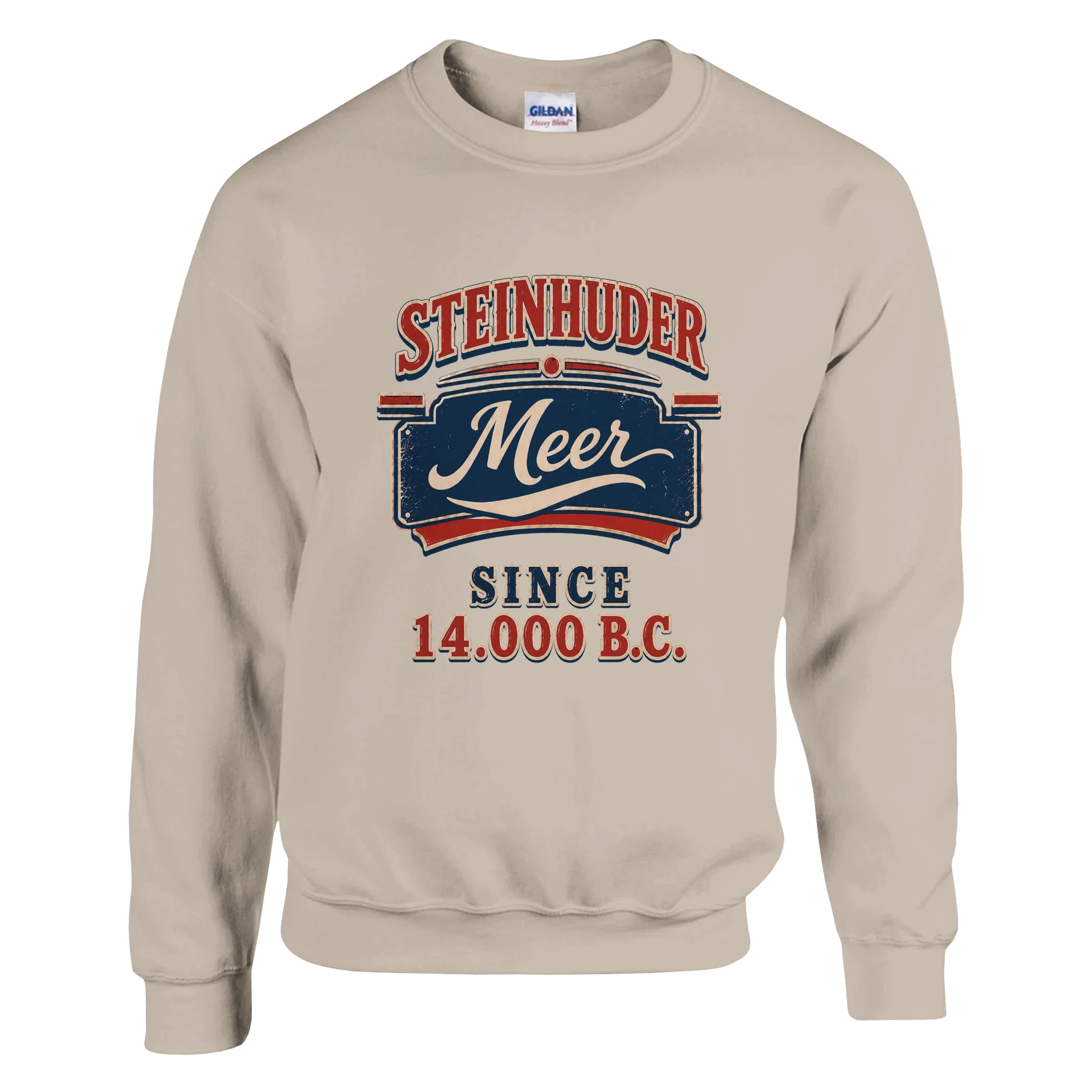 Pullover in Weiß mit Motiv „Since 14.000 B.C.“