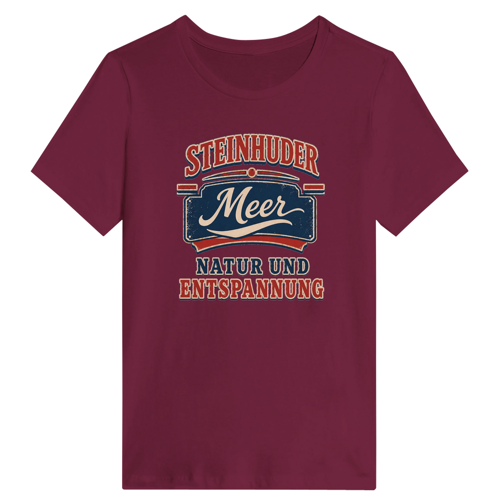Damen-T-Shirt in Zitronengelb mit Motiv „Natur und Entspannung am Steinhuder Meer“