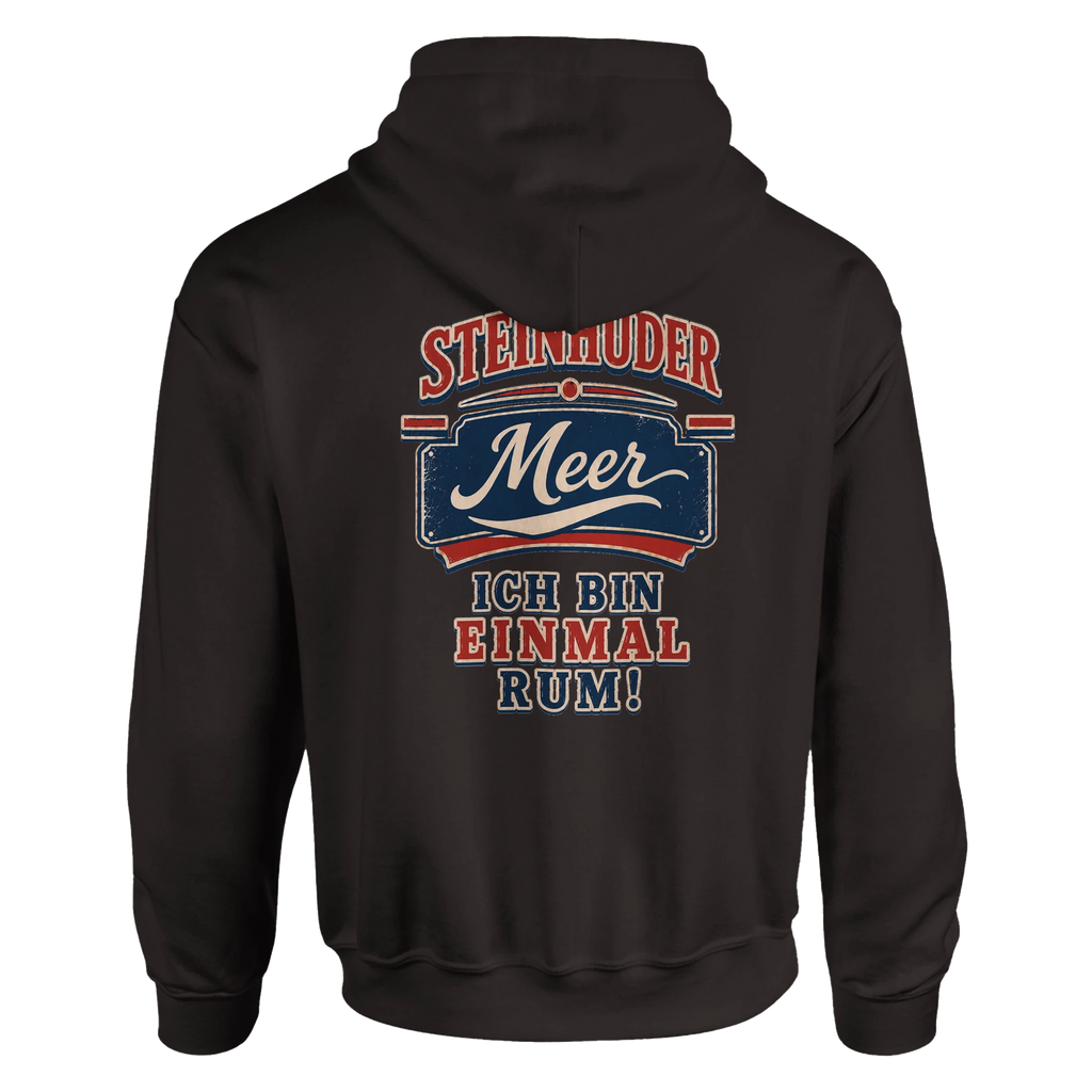 Hoodie in Weiß mit Motiv „Ich bin einmal rum“