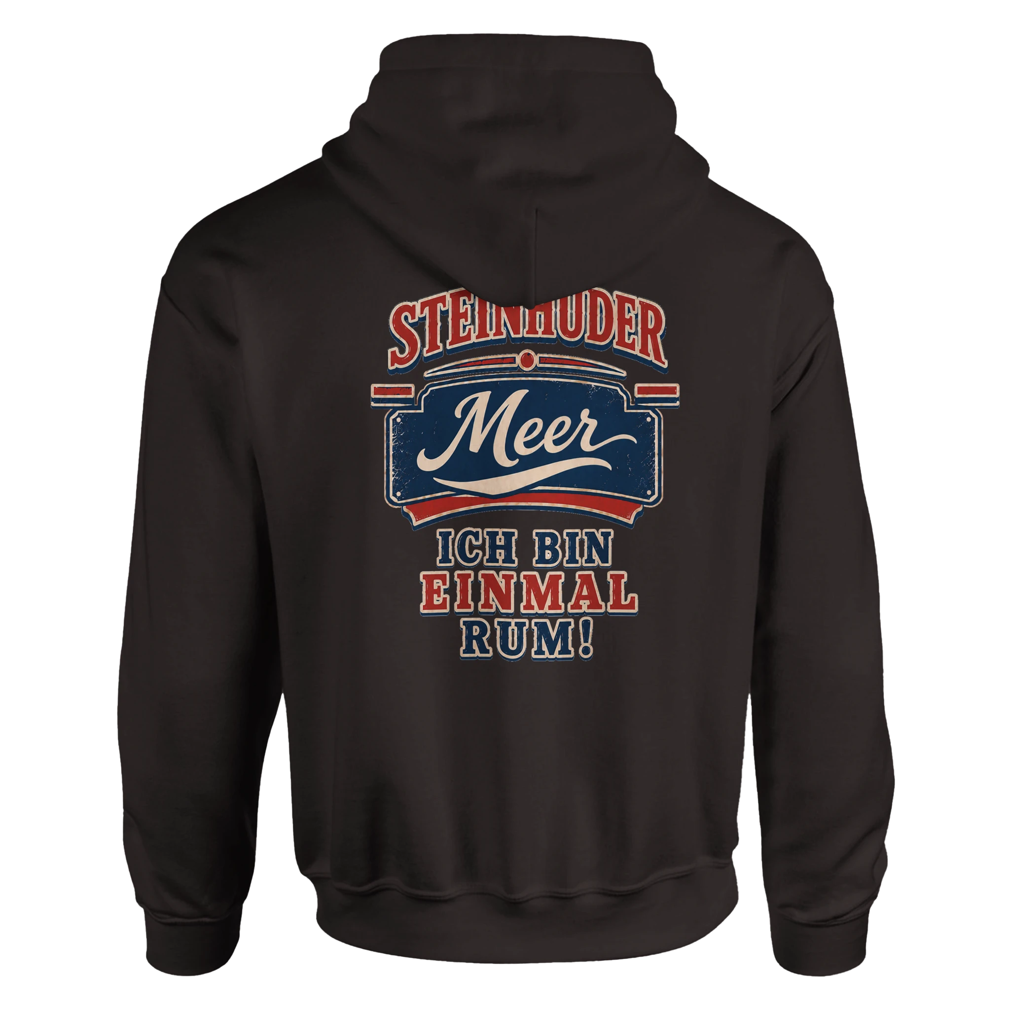Hoodie in Weiß mit Motiv „Ich bin einmal rum“