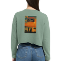Damen-Pullover in Staubblau mit Motiv „Familie beim Sunset“
