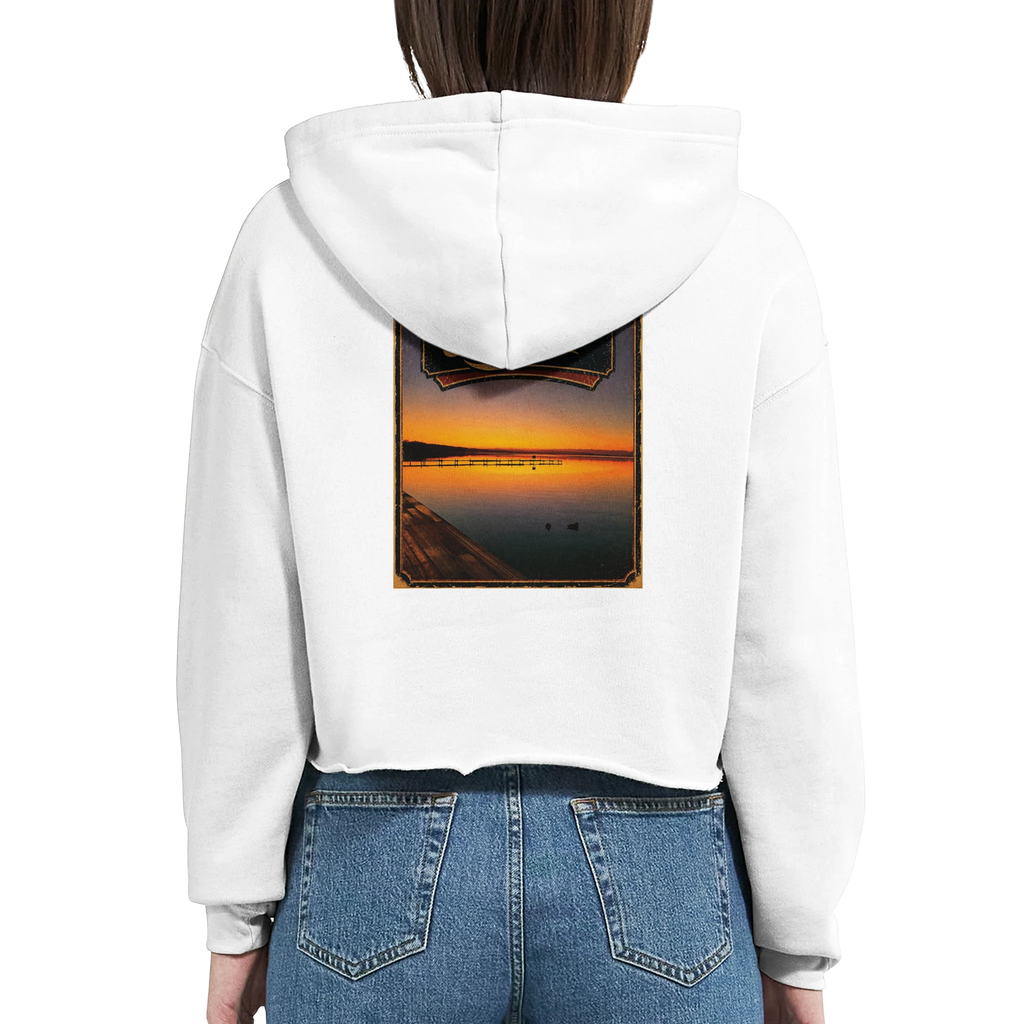 Damen-Hoodie in Pfirsich mit Motiv „Steg an der Planke“