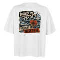 Damen-T-Shirt in Weiß mit Motiv „Wind im Gesicht. Heimat im Herzen.“