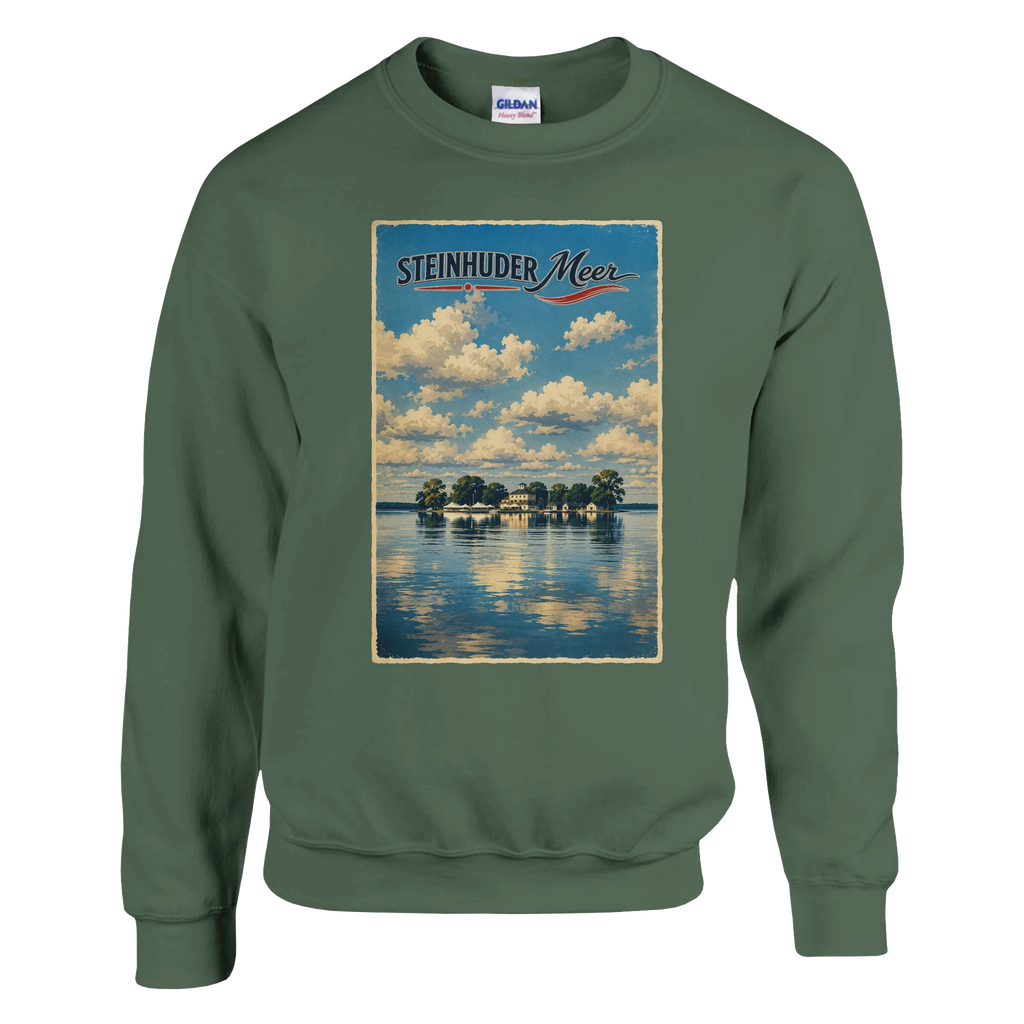 Pullover in Weiß mit Motiv „Wilhelmstein im Steinhuder Meer“