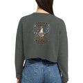 Damen-Pullover in Staubblau mit Motiv „Steife Brise. Weiches Herz.“