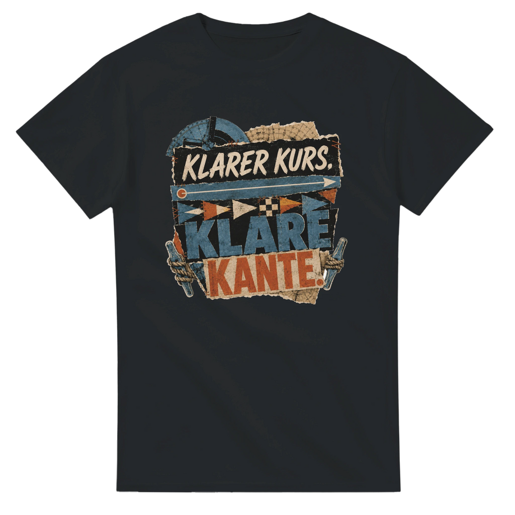 T-Shirt in Natur mit Motiv „Klarer Kurs. Klare Kante.“