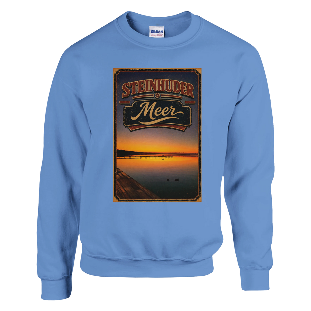 Pullover in Weiß mit Motiv „Steg an der Planke“