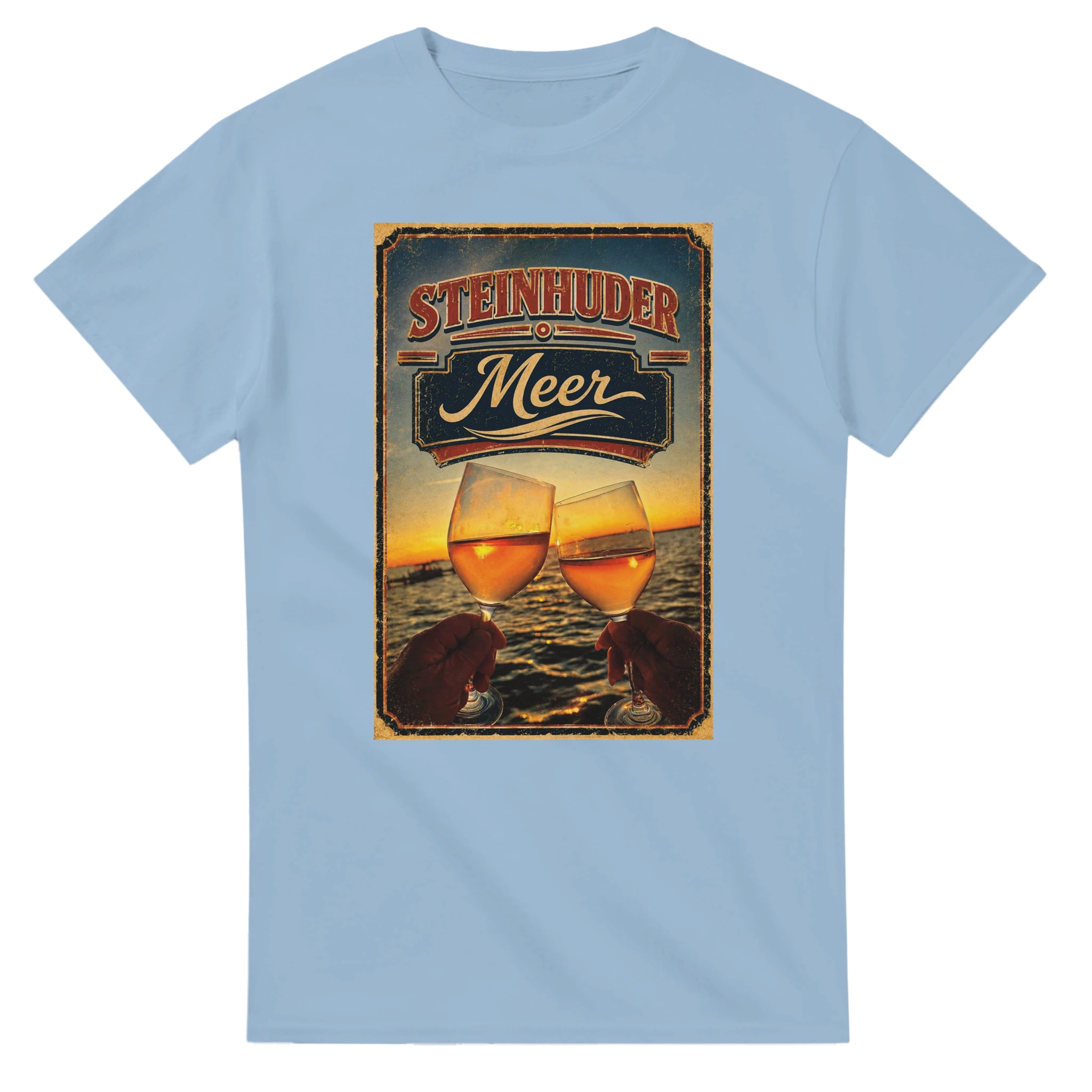 T-Shirt in Weiß mit Motiv „Stößchen bei Sunset“