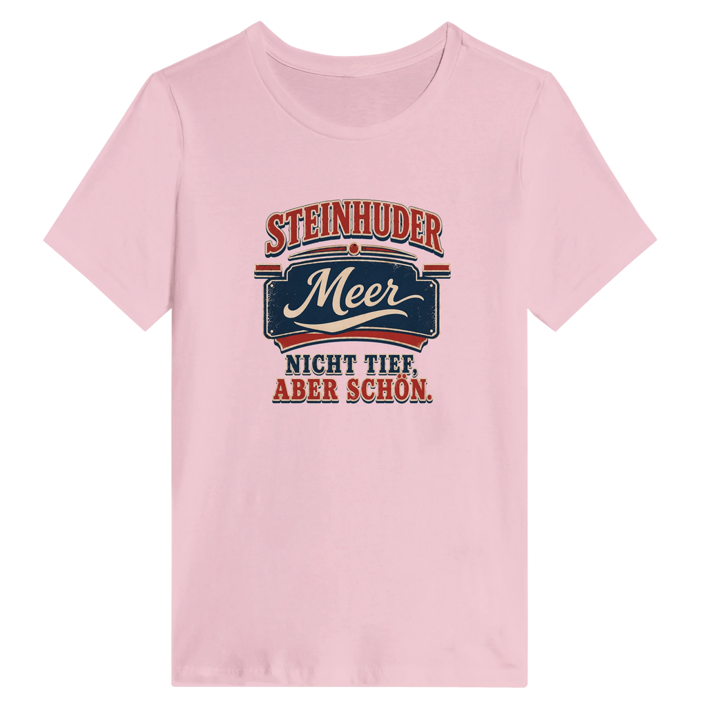 Damen-T-Shirt in Weiß mit Motiv „Nicht tief, aber schön.“