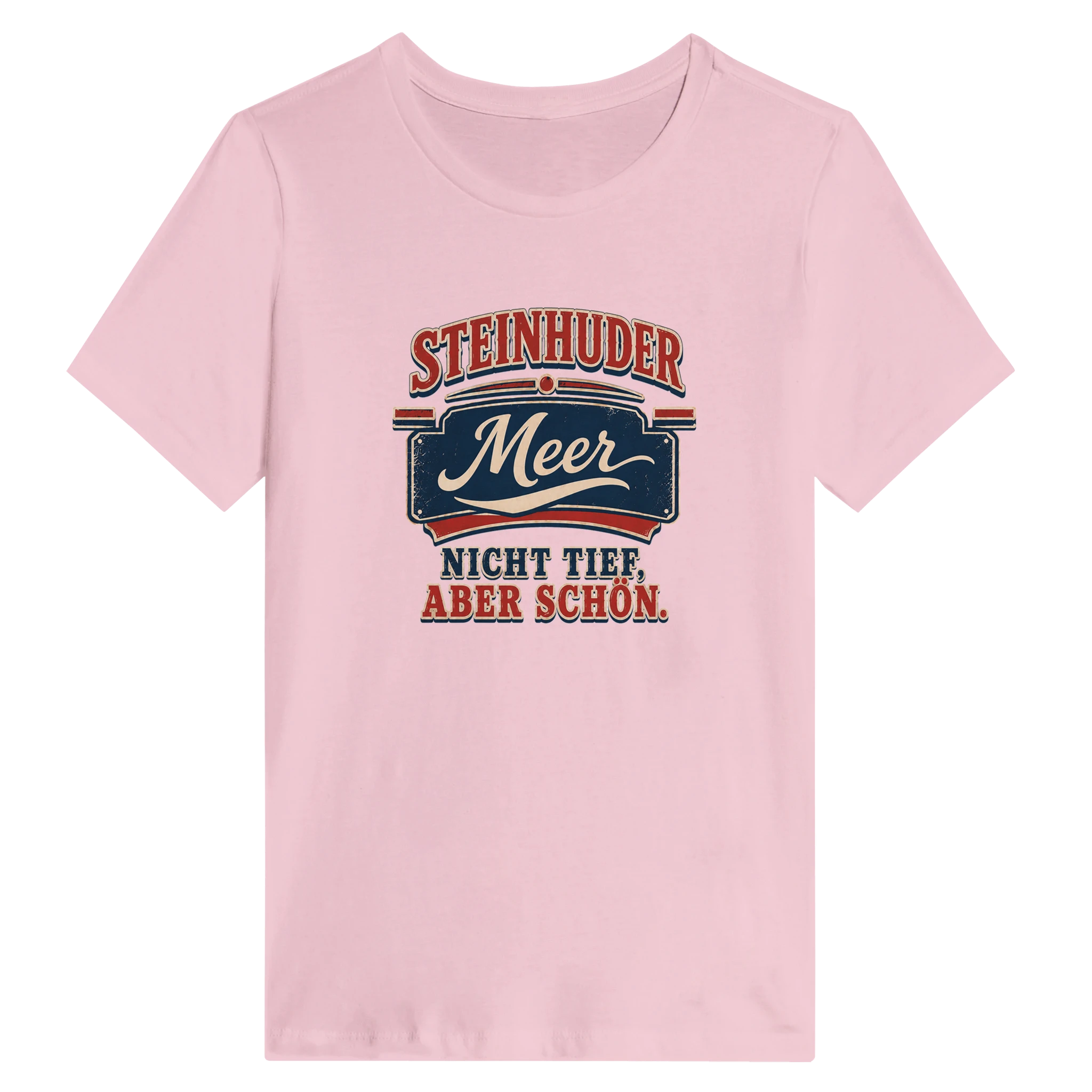 Damen-T-Shirt in Weiß mit Motiv „Nicht tief, aber schön.“
