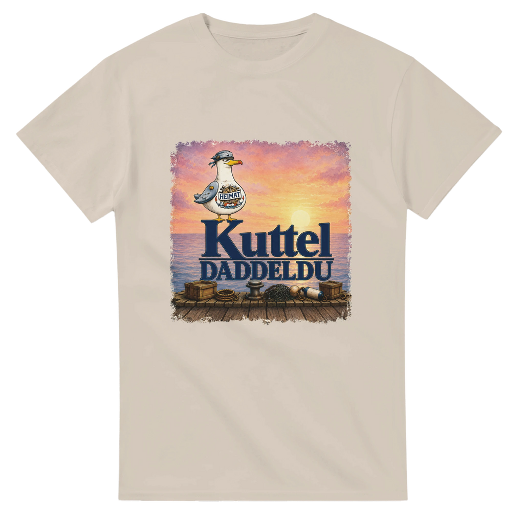 T-Shirt in Natur mit Motiv „Kuttel Daddeldu“