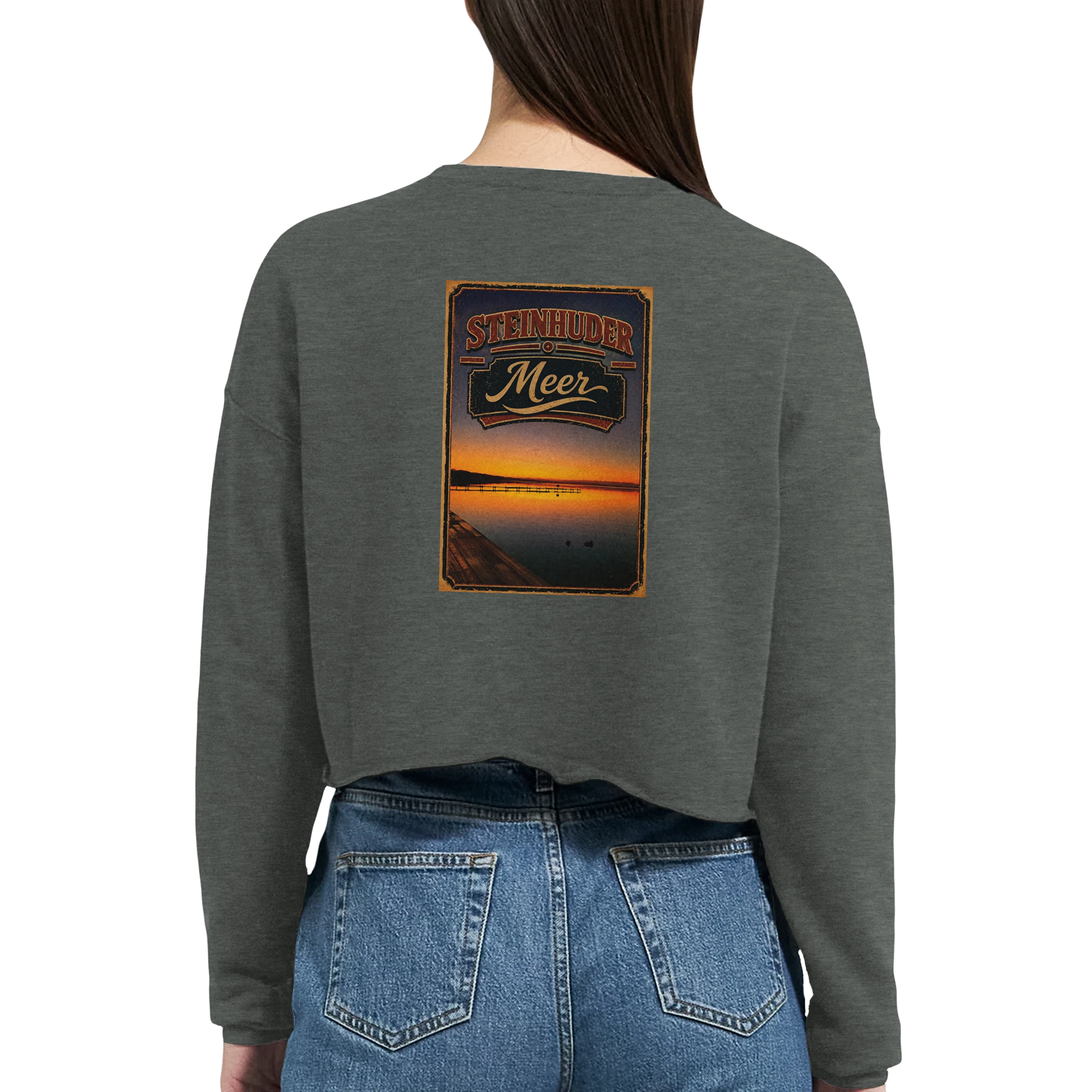 Damen-Pullover in Mauve mit Motiv „Steg an der Planke“