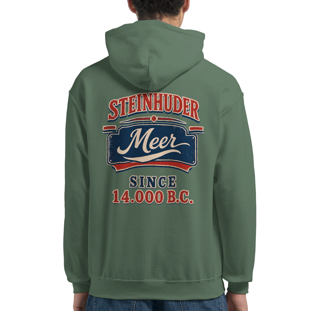 Hoodie in Weiß mit Motiv „Since 14.000 B.C.“