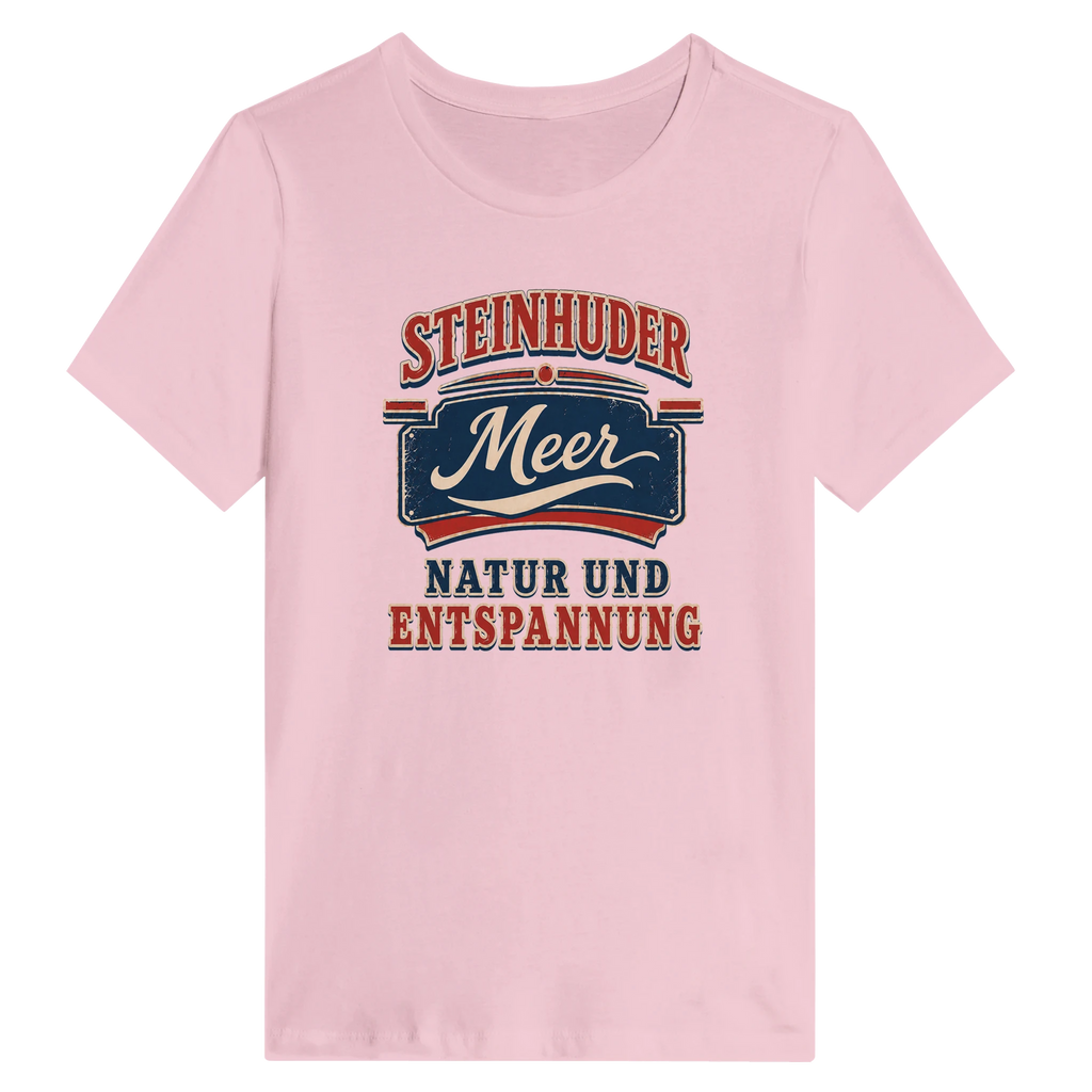 Damen-T-Shirt in Weiß mit Motiv „Natur und Entspannung am Steinhuder Meer“