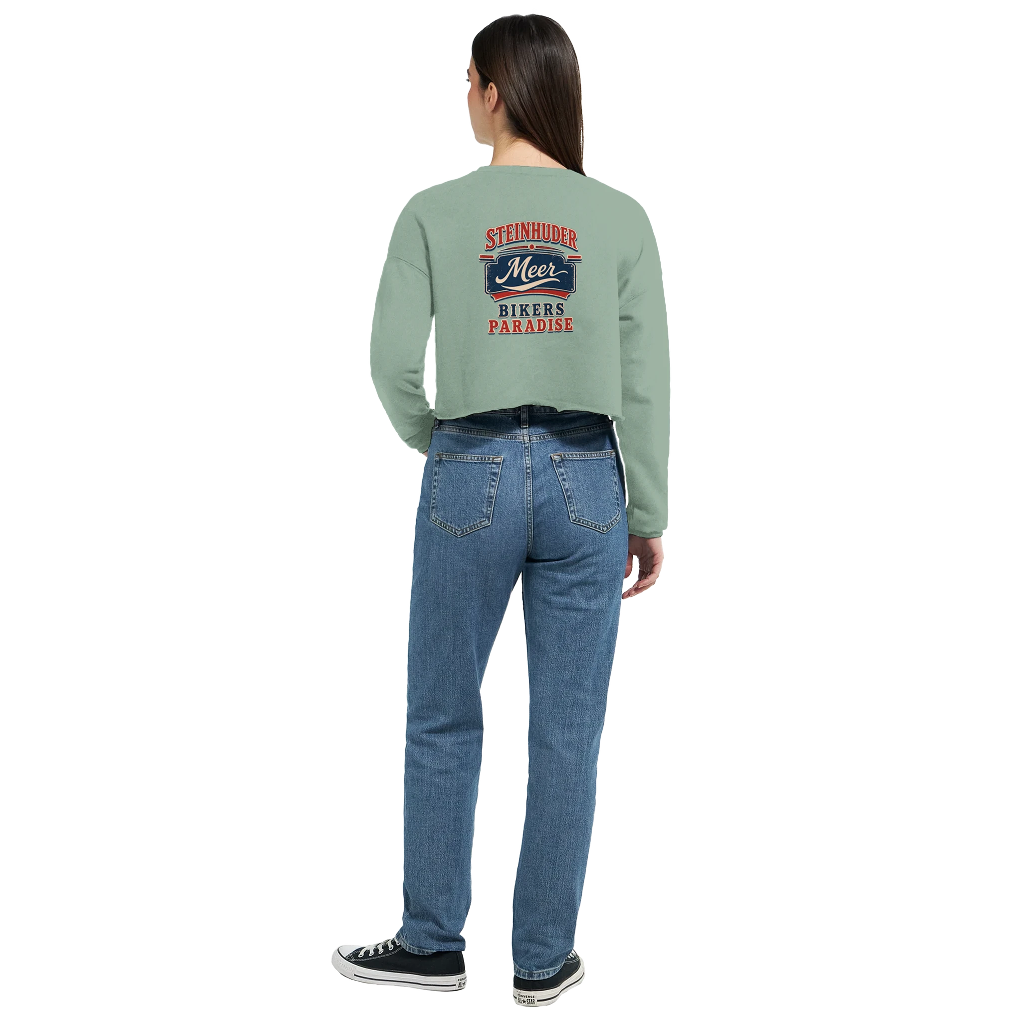 Damen-Pullover in Mauve mit Motiv „Bikers Paradise“