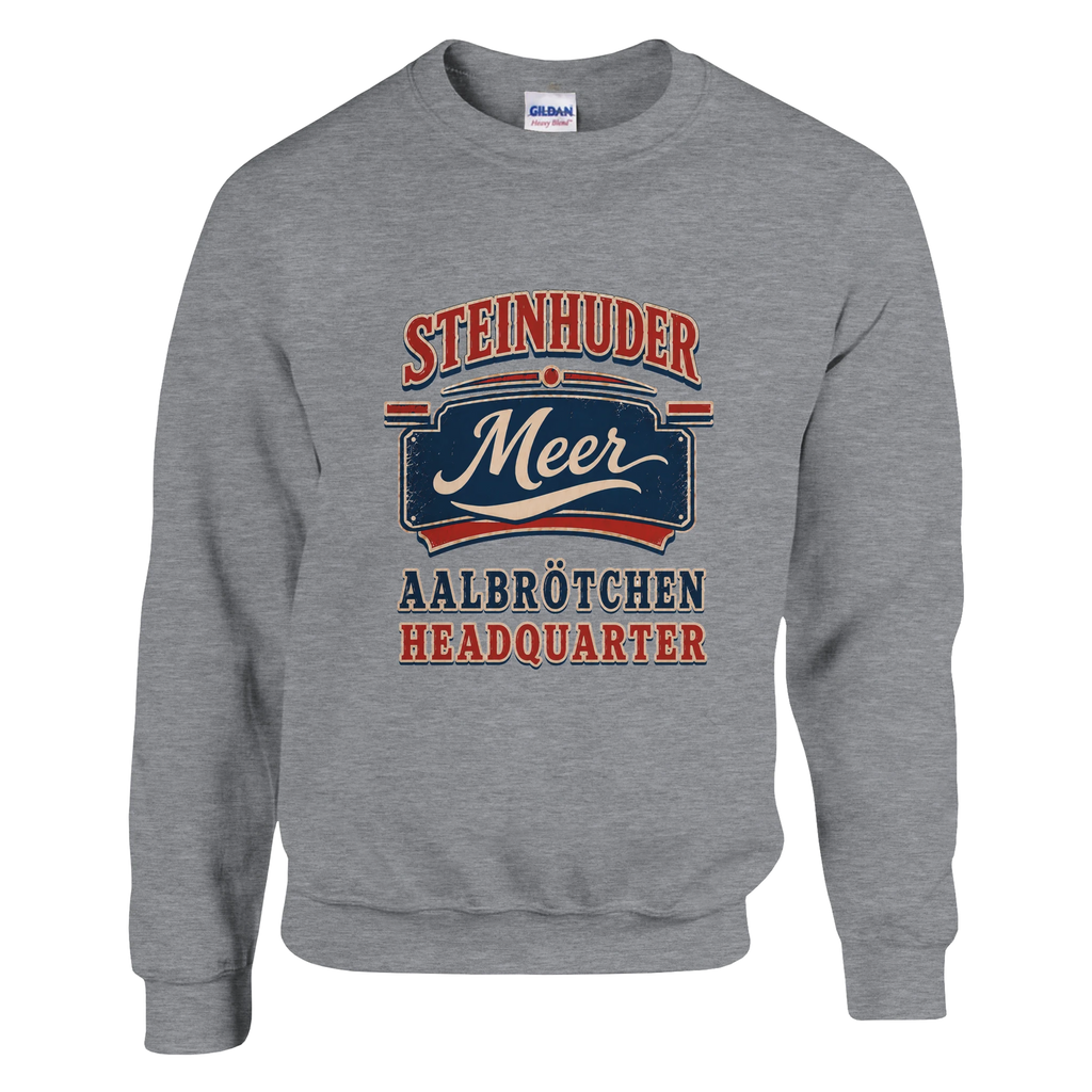 Pullover in Weiß mit Motiv „Aalbrötchen“