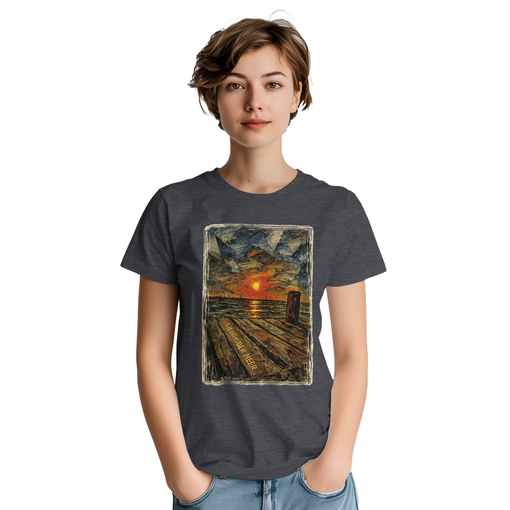 T-Shirt in Sand mit Motiv „Steinhuder Meer Kunst“