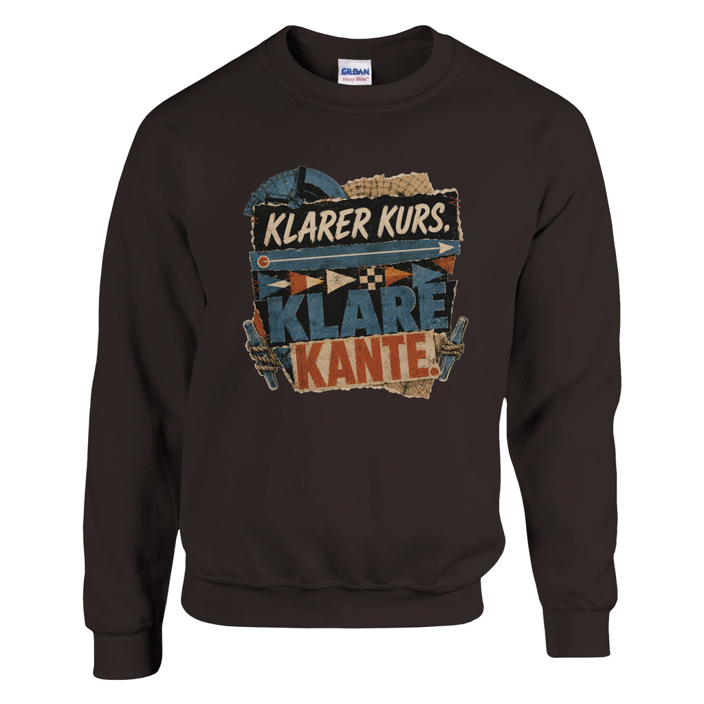 Pullover in Weiß mit Motiv „Klarer Kurs. Klare Kante.“