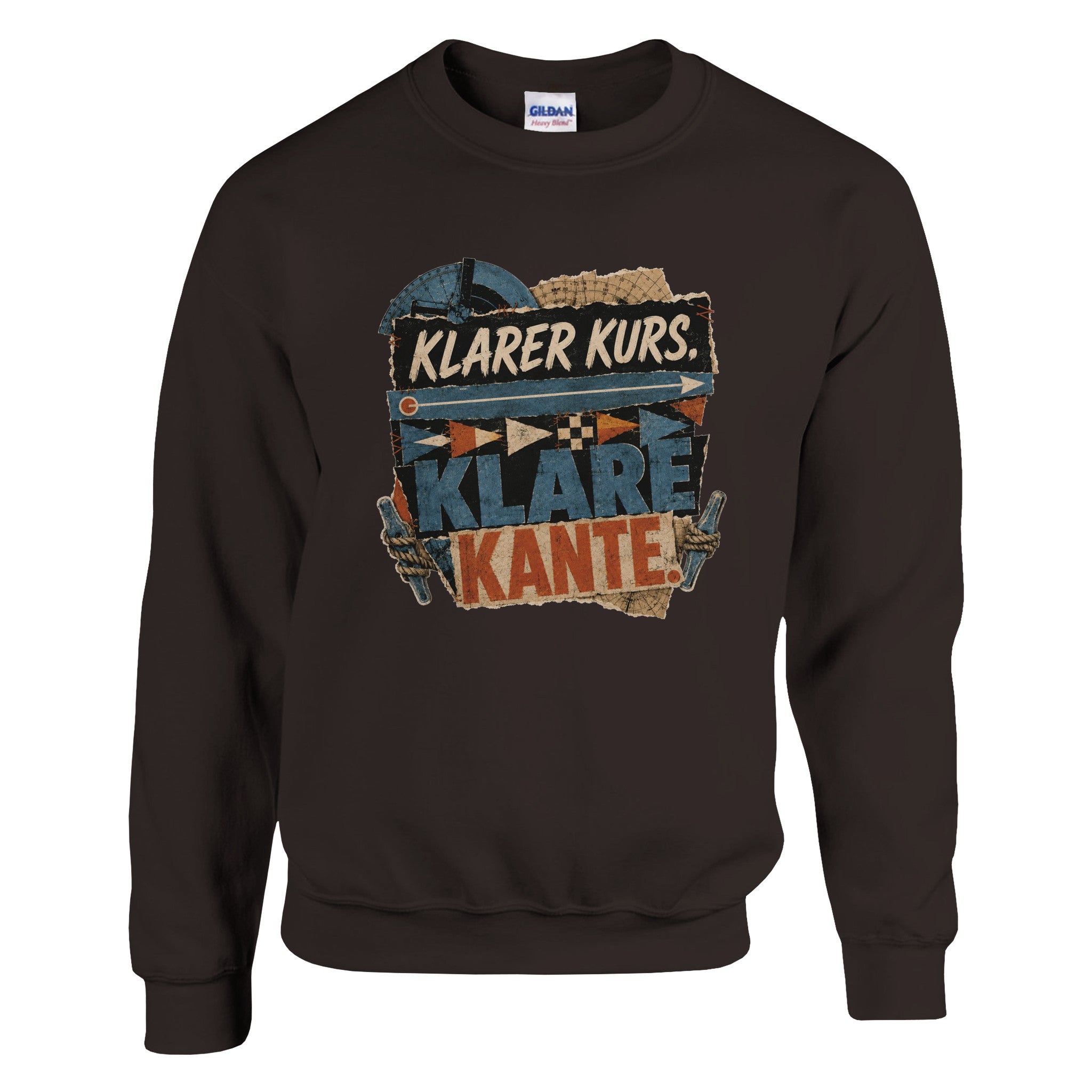 Pullover in Weiß mit Motiv „Klarer Kurs. Klare Kante.“