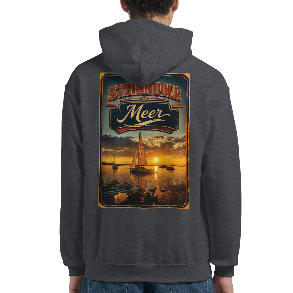 Hoodie in Weiß mit Motiv „White Night am Wilhelmstein im Sonnenuntergang“