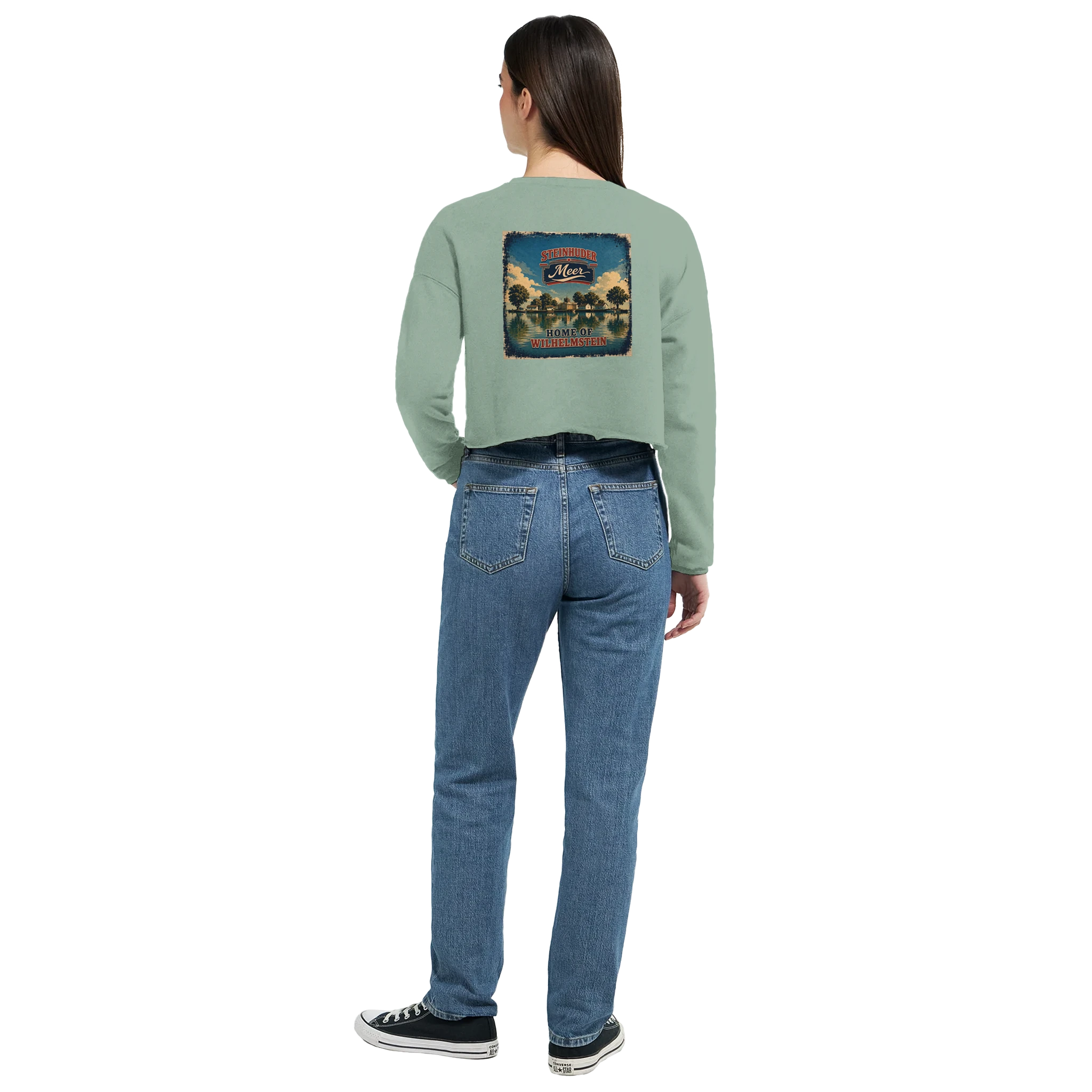 Damen-Pullover in Mauve mit Motiv „Insel Wilhelmstein“