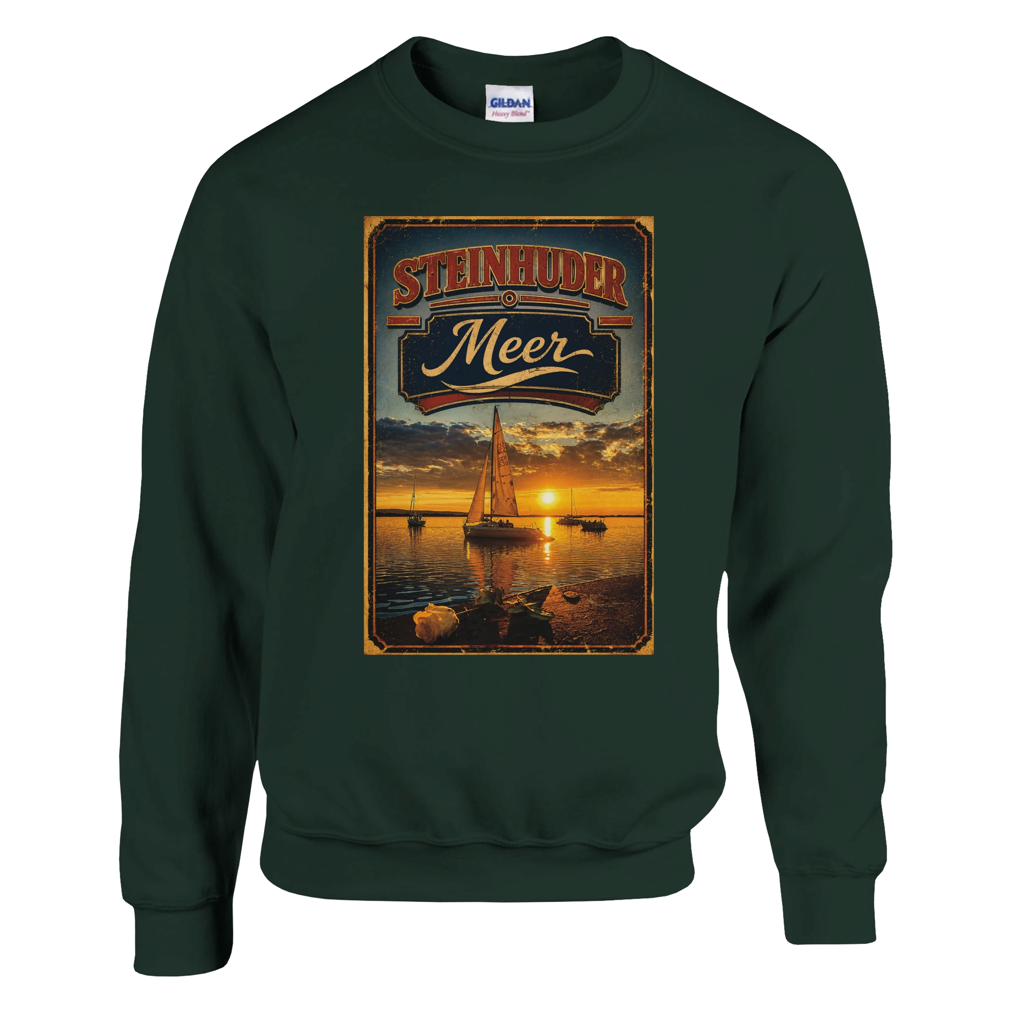 Pullover in Weiß mit Motiv „White Night am Wilhelmstein mit Sunset“