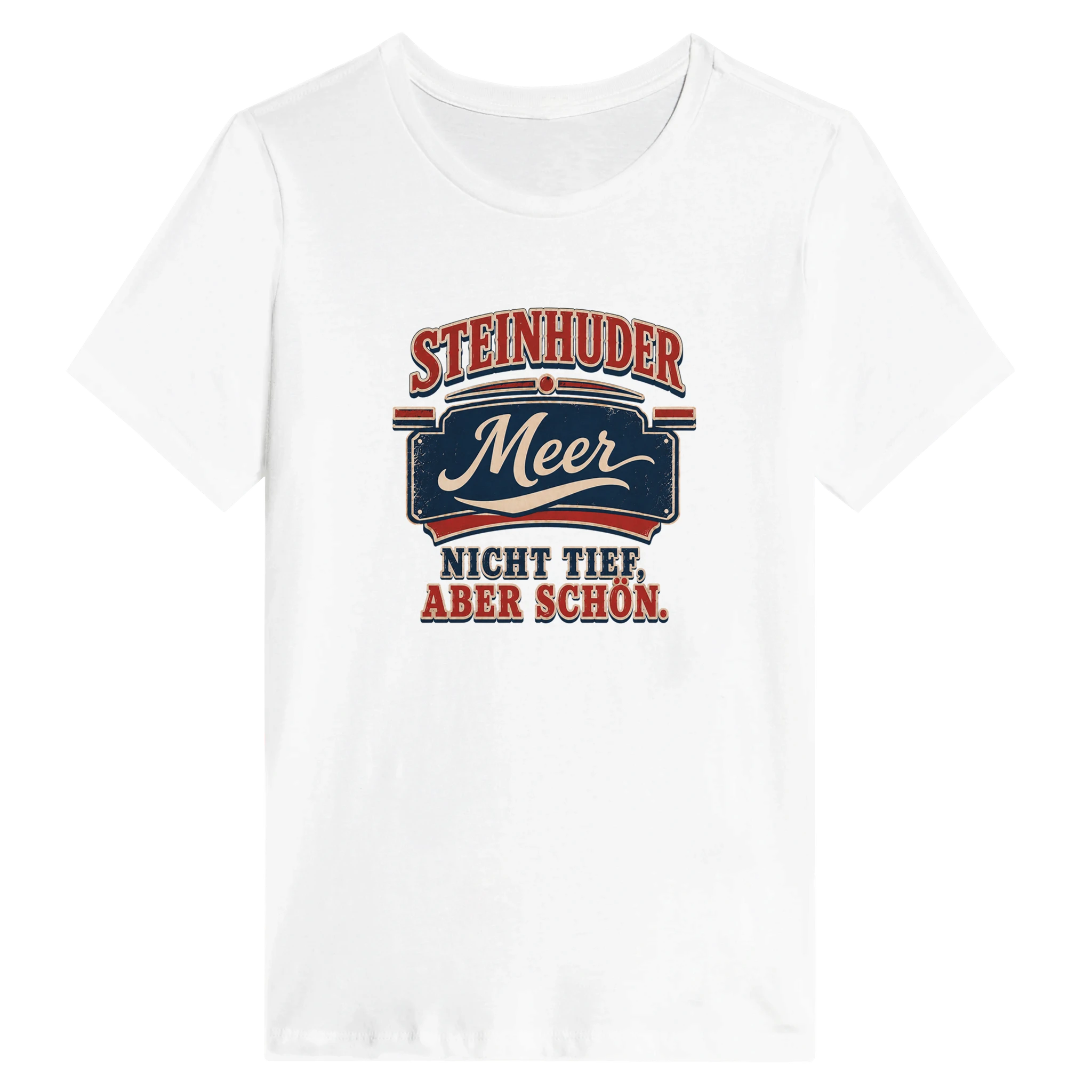 Damen-T-Shirt in Weiß mit Motiv „Nicht tief, aber schön.“