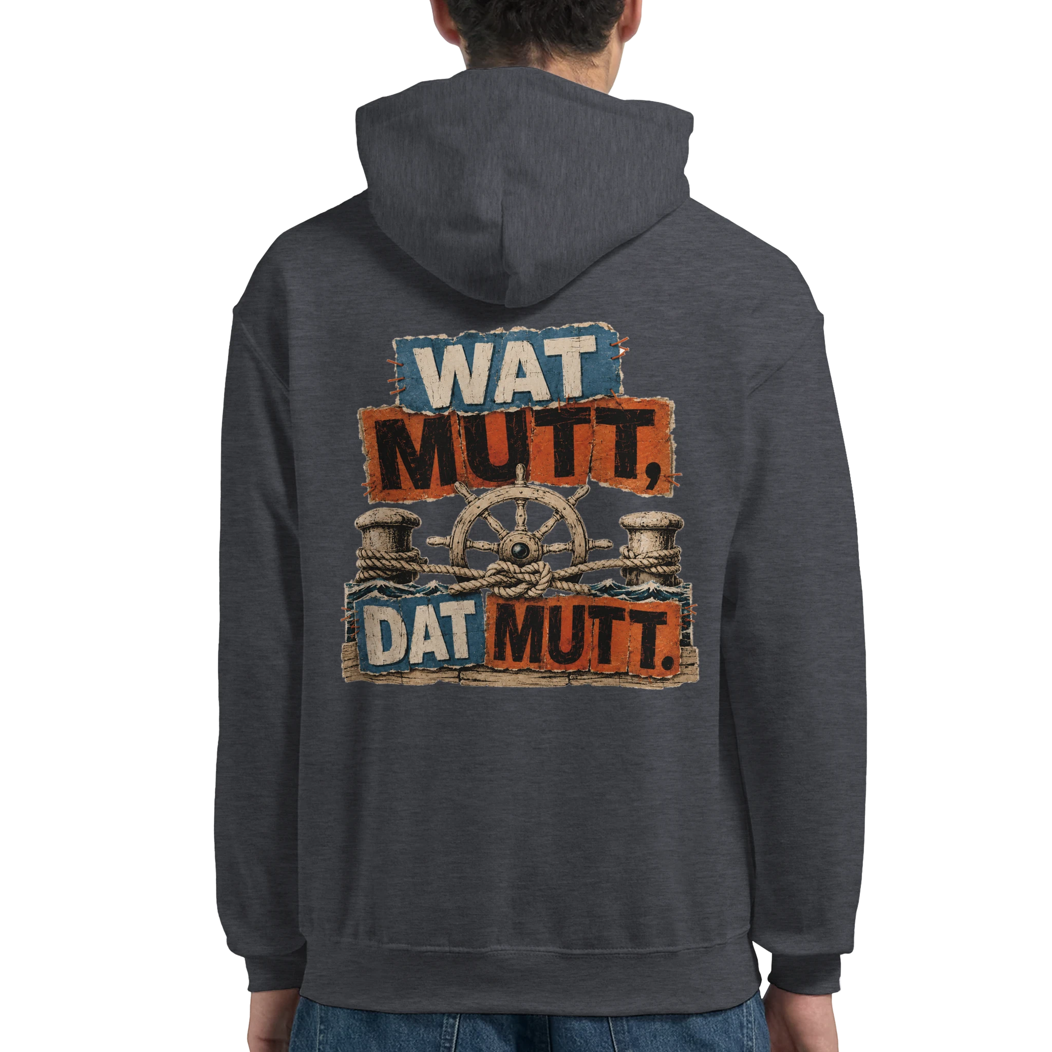 Hoodie in Hellrosa mit Motiv „Wat Mutt, Dat Mutt.“