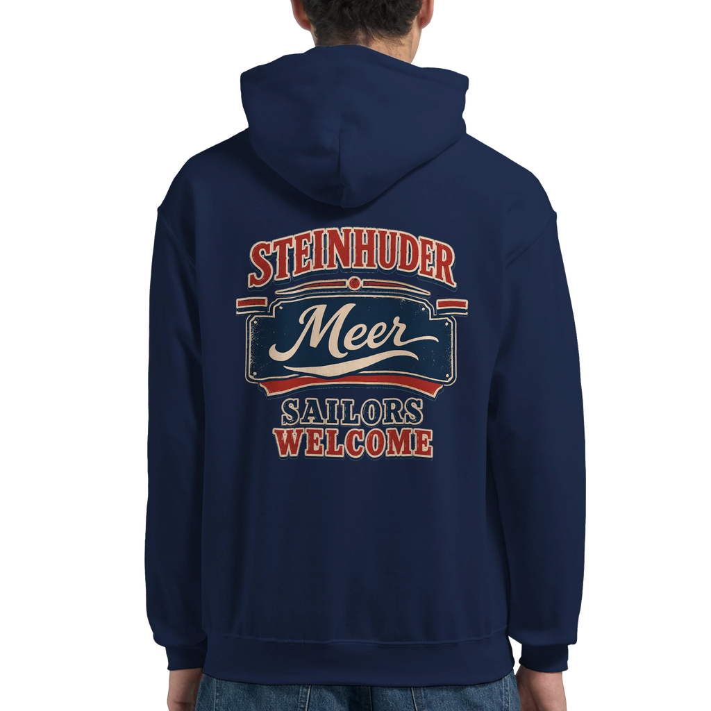 Hoodie in Weiß mit Motiv „Sailors Welcome“