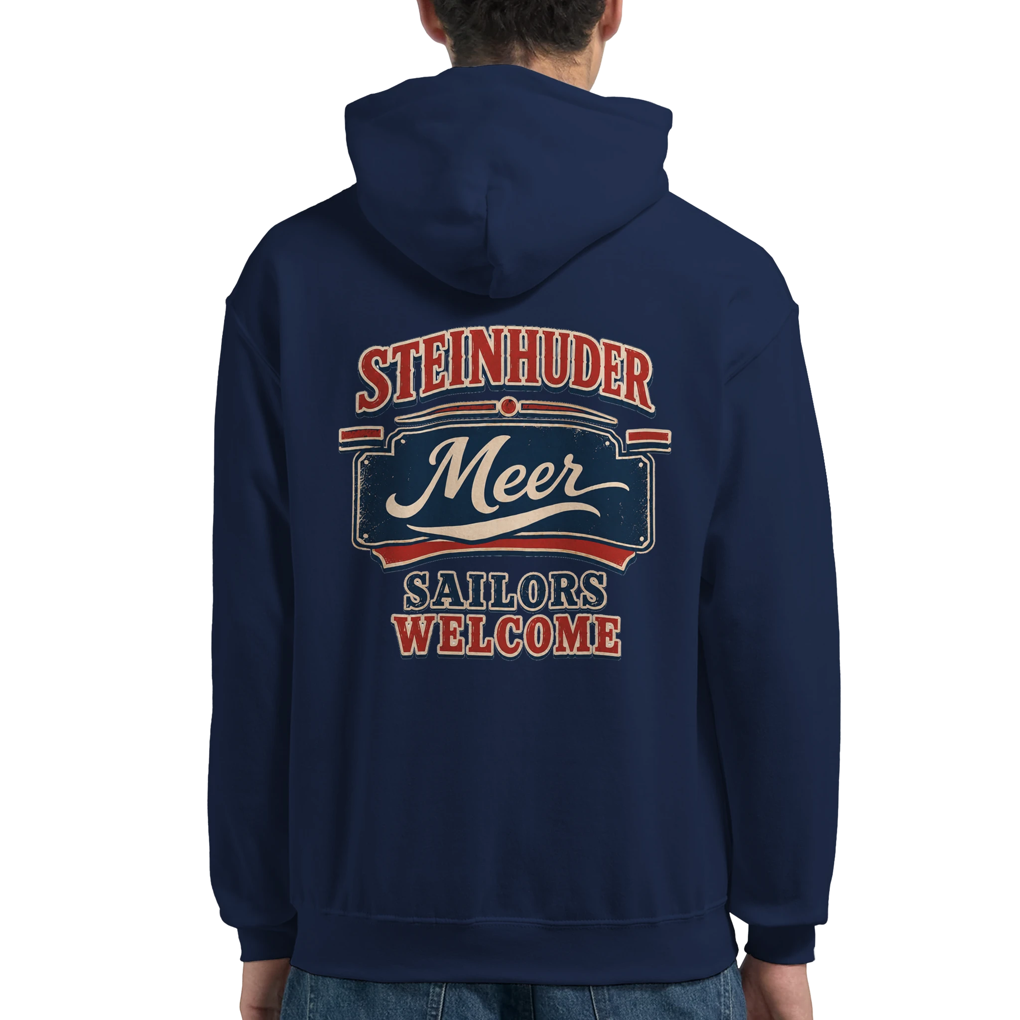 Hoodie in Weiß mit Motiv „Sailors Welcome“