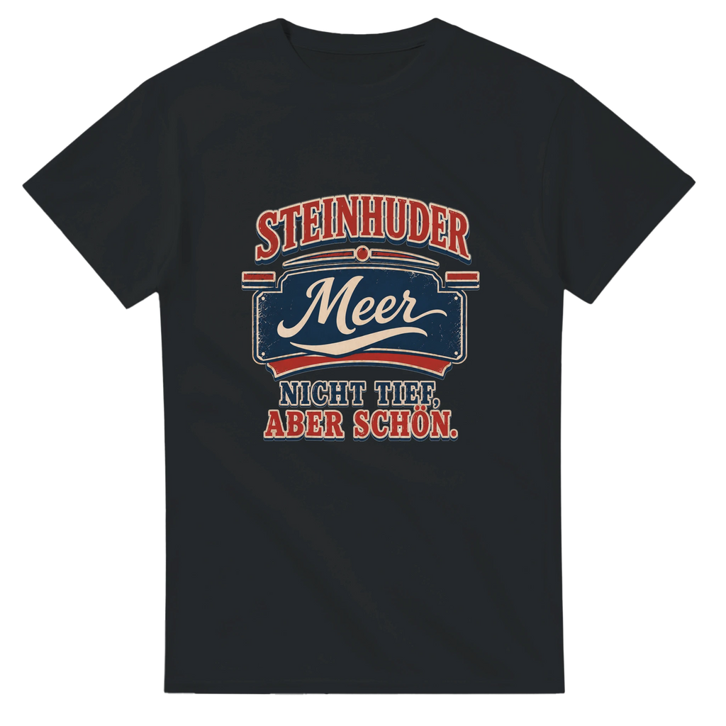 T-Shirt in Natur mit Motiv „Nicht tief, aber schön.“