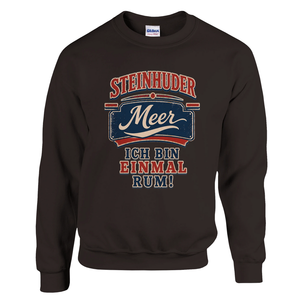 Pullover in Aschgrau mit Motiv „Ich bin einmal rum“