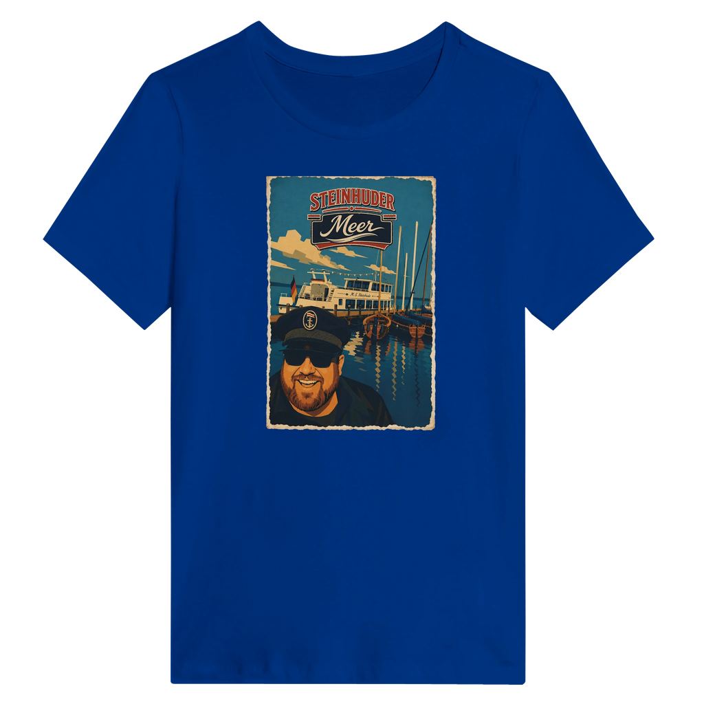 Damen-T-Shirt in Weiß mit Motiv „Kapitän an Bord“