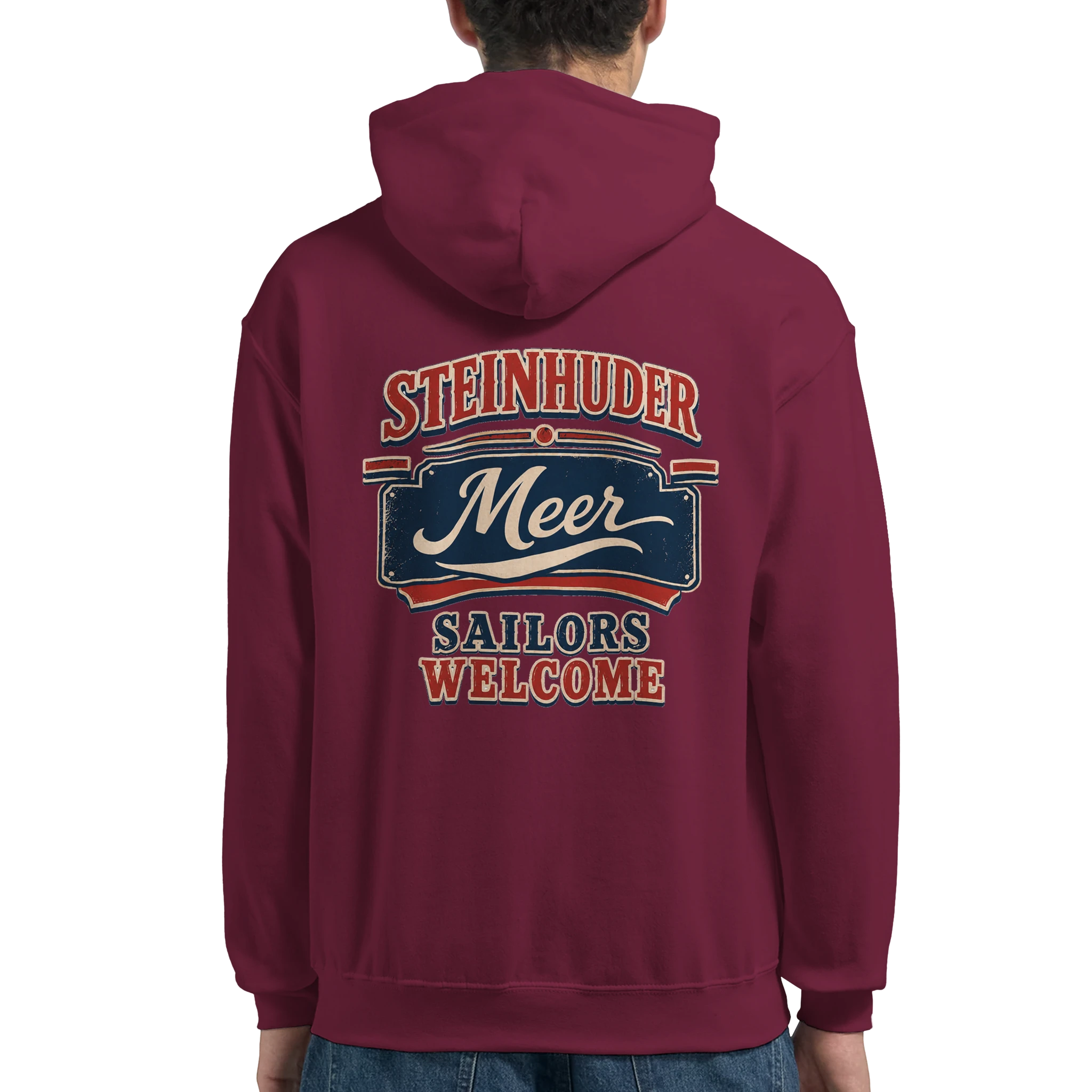 Hoodie in Weiß mit Motiv „Sailors Welcome“