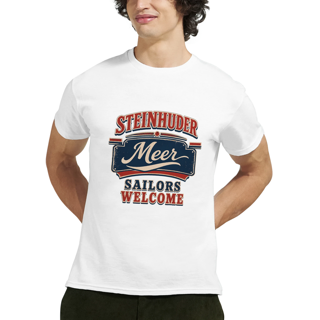 T-Shirt in Sand mit Motiv „Sailors Welcome“