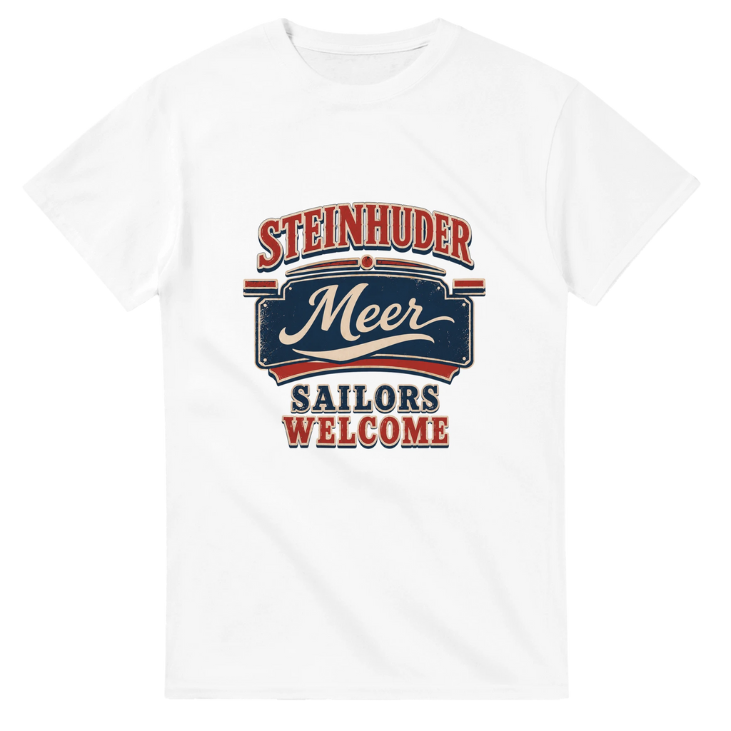 T-Shirt in Weiß mit Motiv „Sailors Welcome“