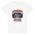 T-Shirt in Weiß mit Motiv „Sailors Welcome“