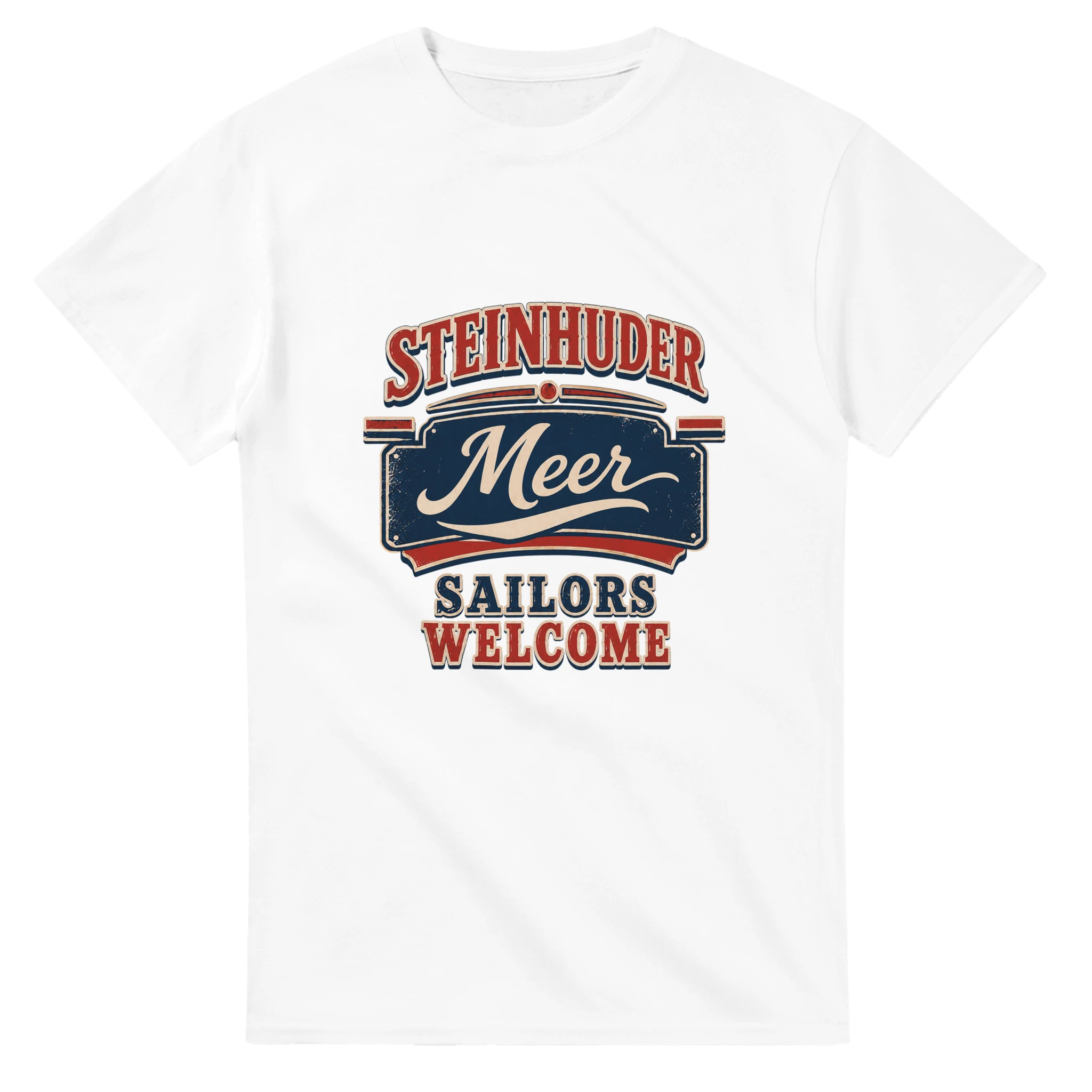 T-Shirt in Weiß mit Motiv „Sailors Welcome“