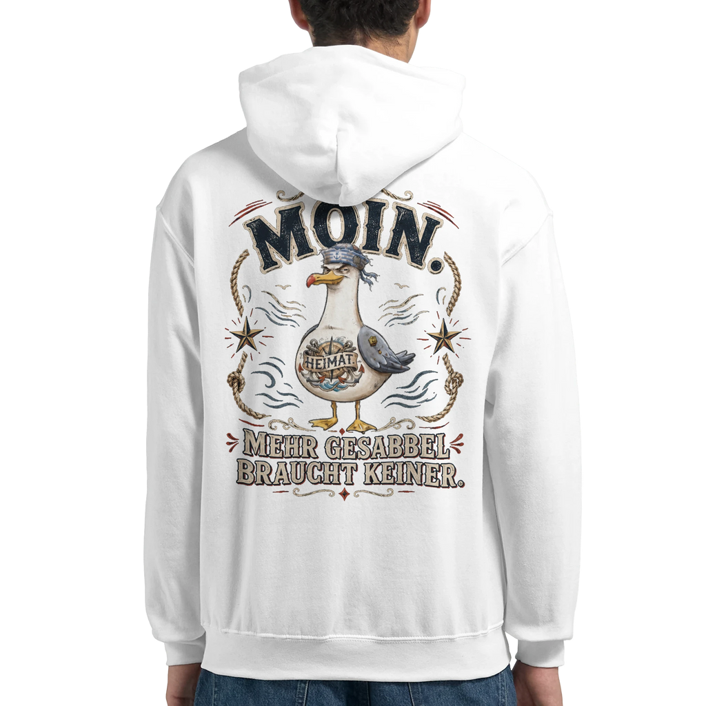 Hoodie in Hellrosa mit Motiv „Mehr Gesabbel braucht keiner“