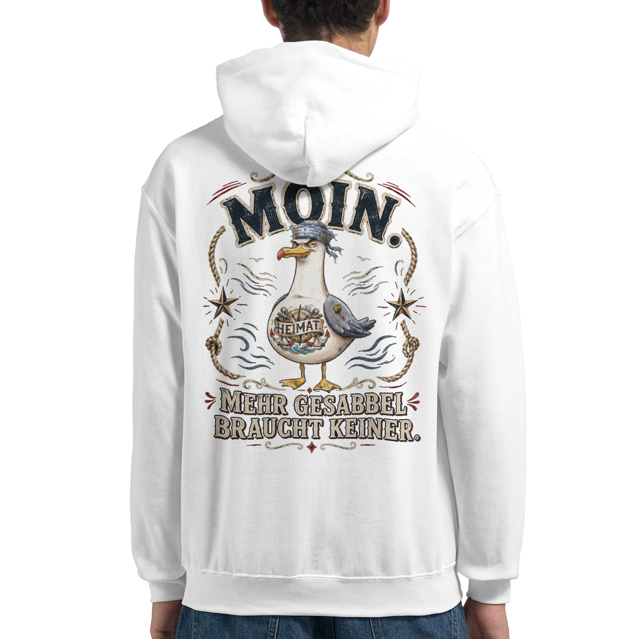 Hoodie in Hellrosa mit Motiv „Mehr Gesabbel braucht keiner“