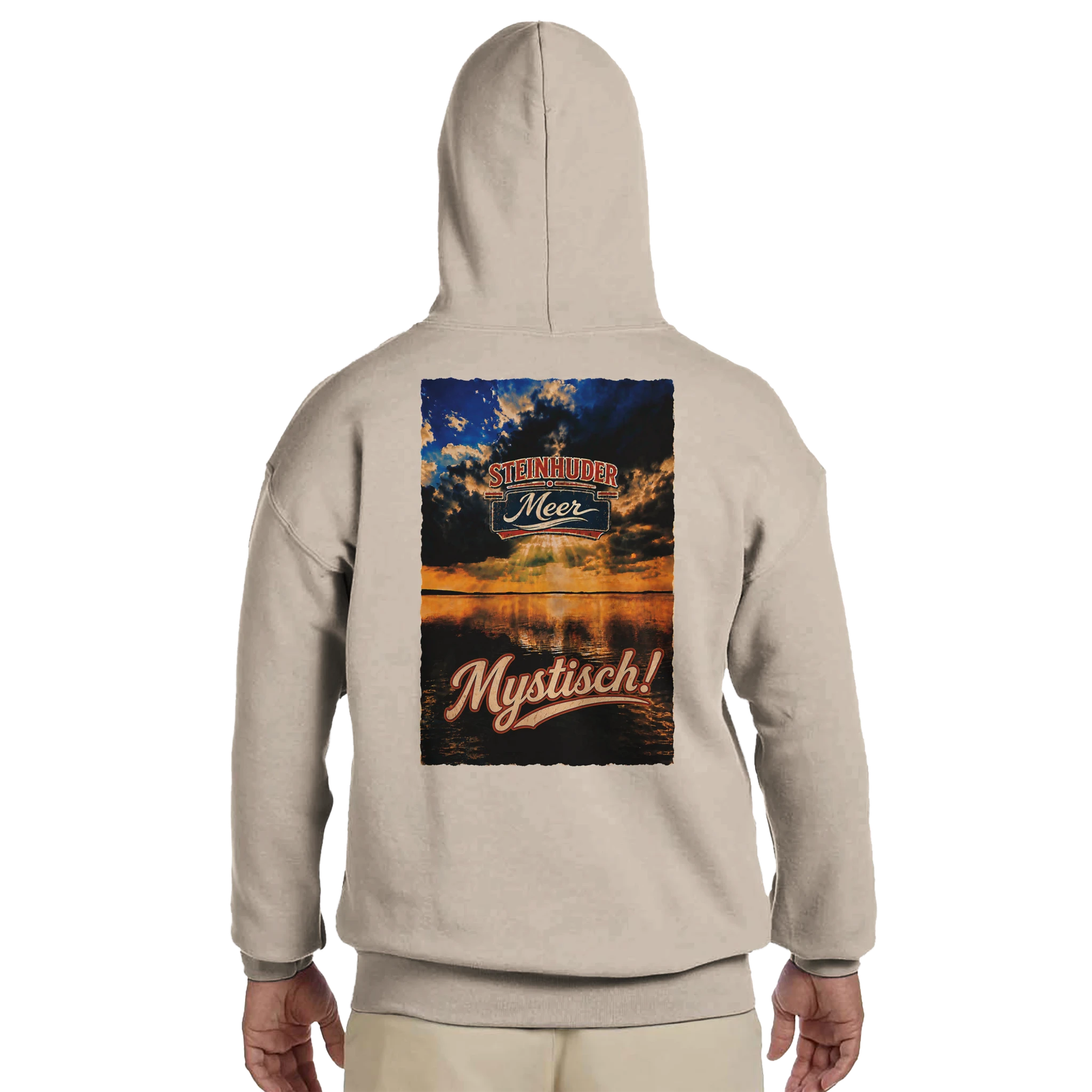 Hoodie in Aschgrau mit Motiv „Mystisch“