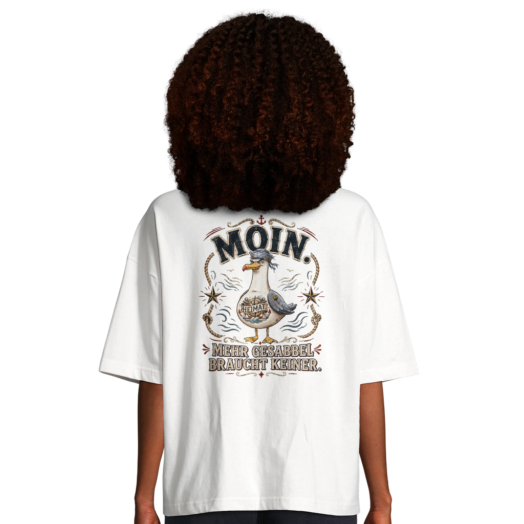 Damen-T-Shirt in Hellgelb mit Motiv „Mehr Gesabbel braucht keiner“