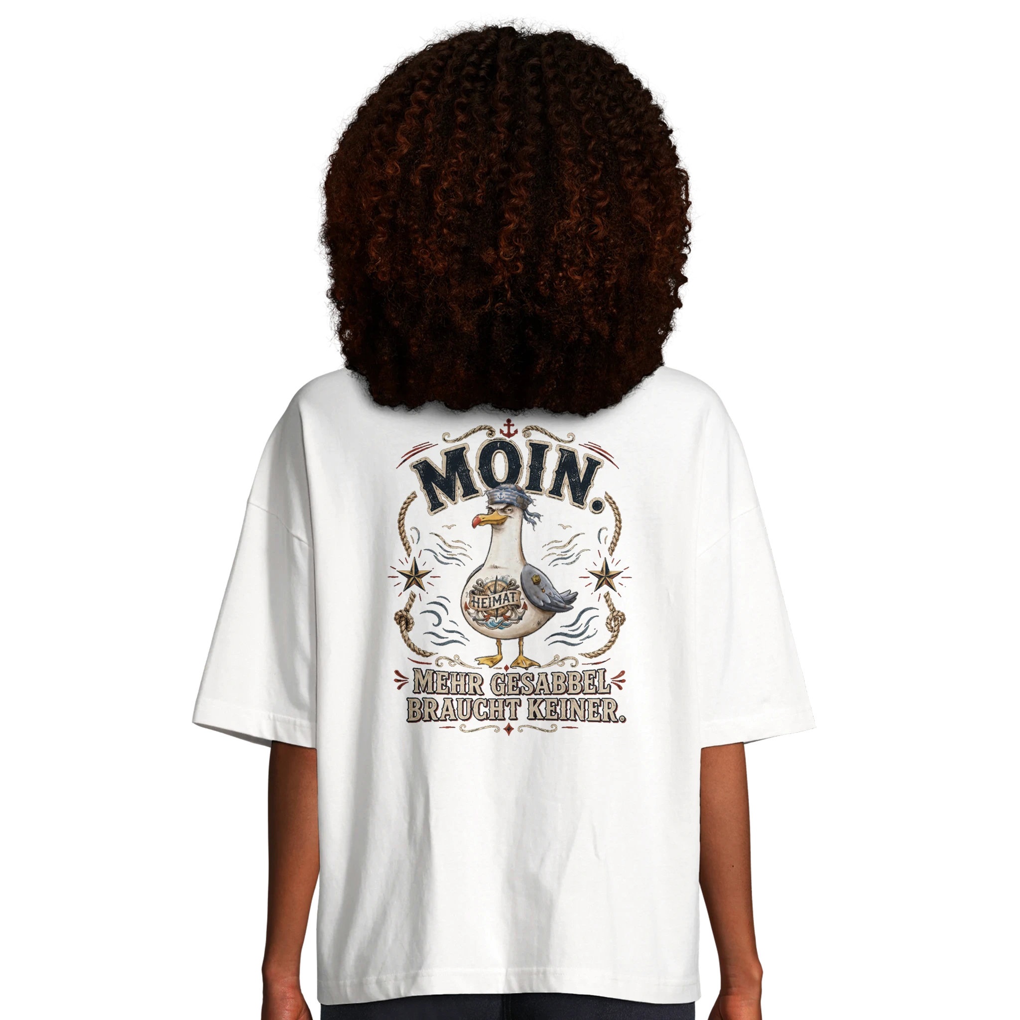 Damen-T-Shirt in Hellgelb mit Motiv „Mehr Gesabbel braucht keiner“