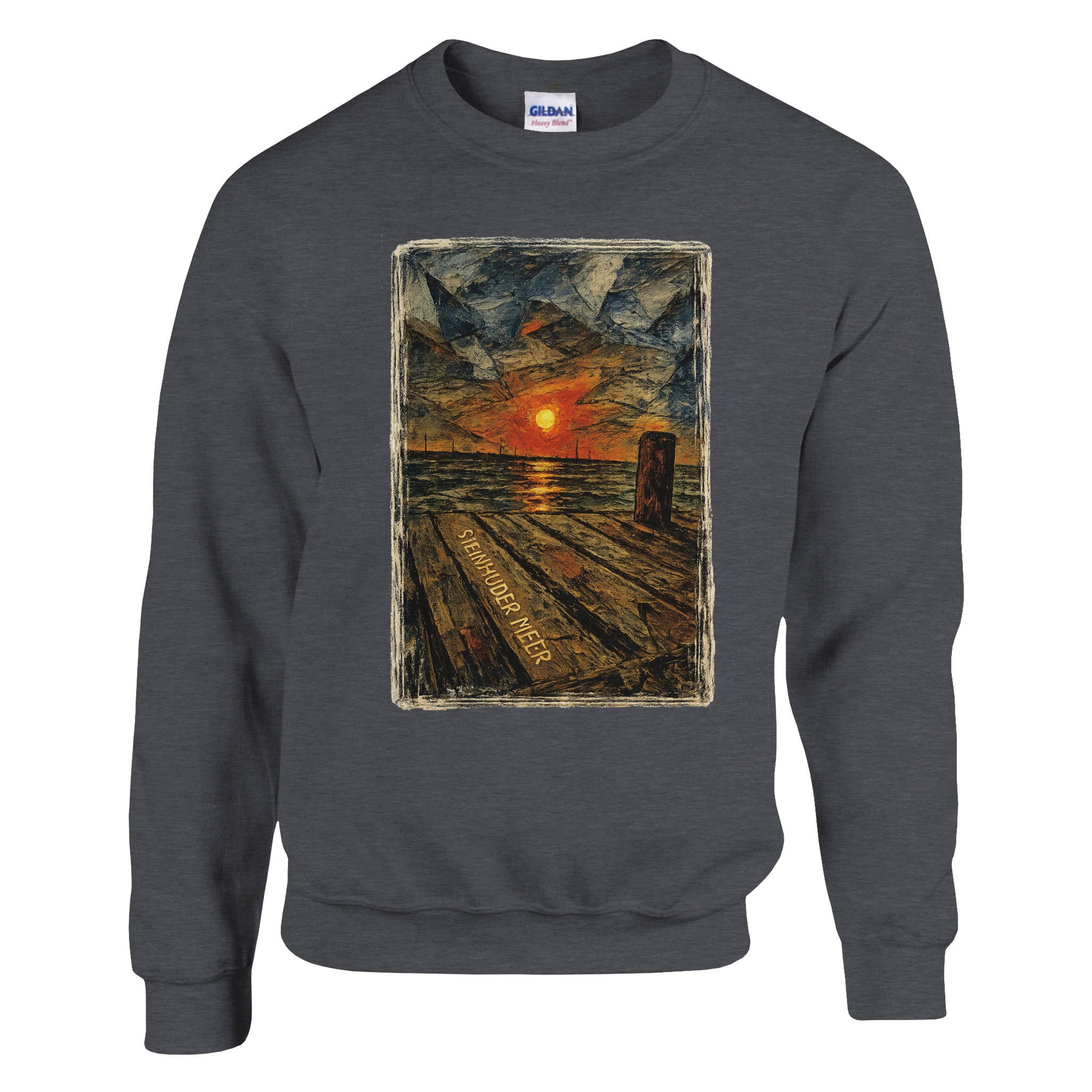 Pullover in Weiß mit Motiv „Steinhuder Meer Kunst“
