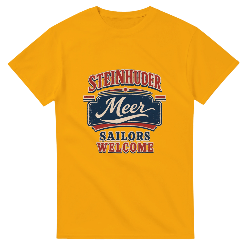 T-Shirt in Natur mit Motiv „Sailors Welcome“