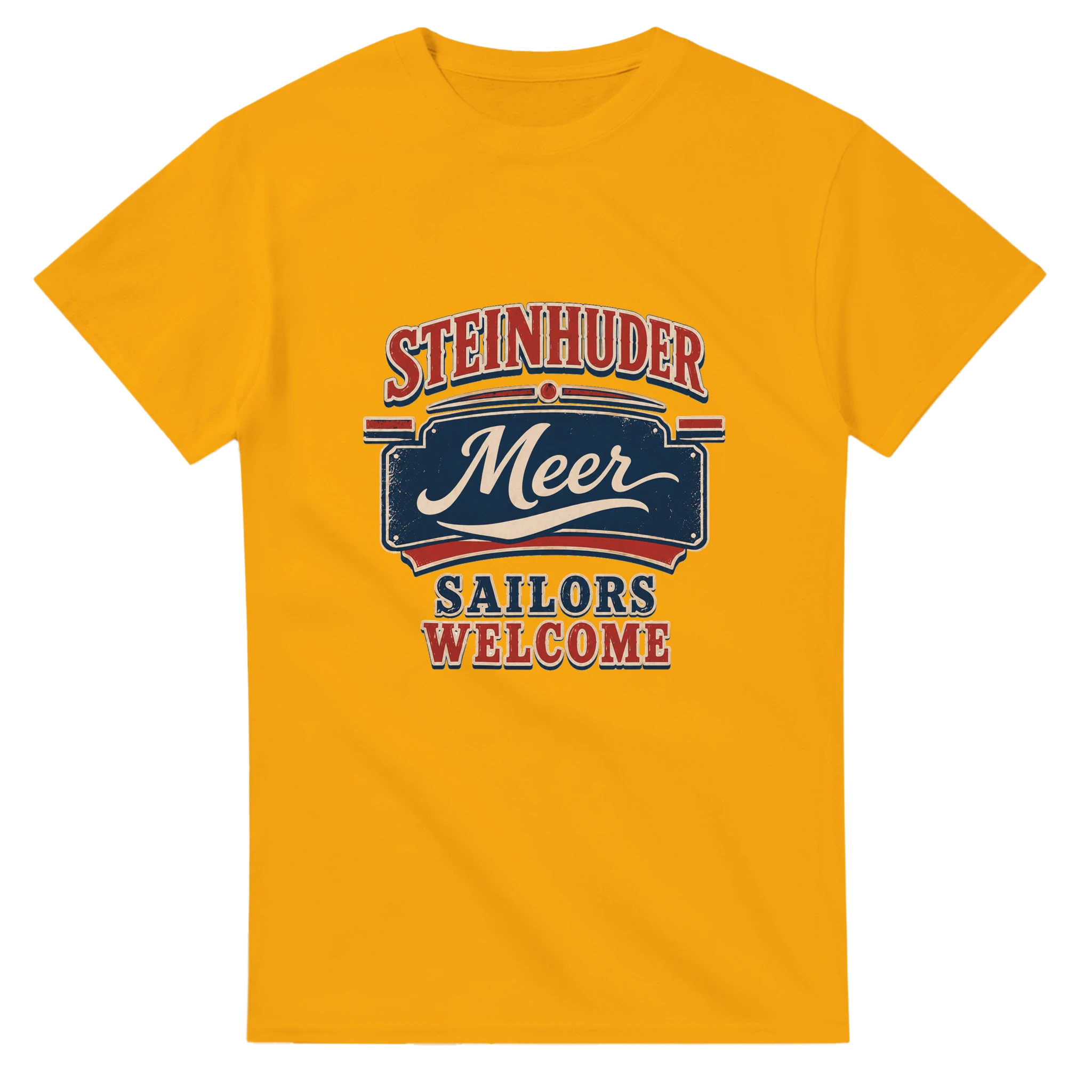 T-Shirt in Natur mit Motiv „Sailors Welcome“