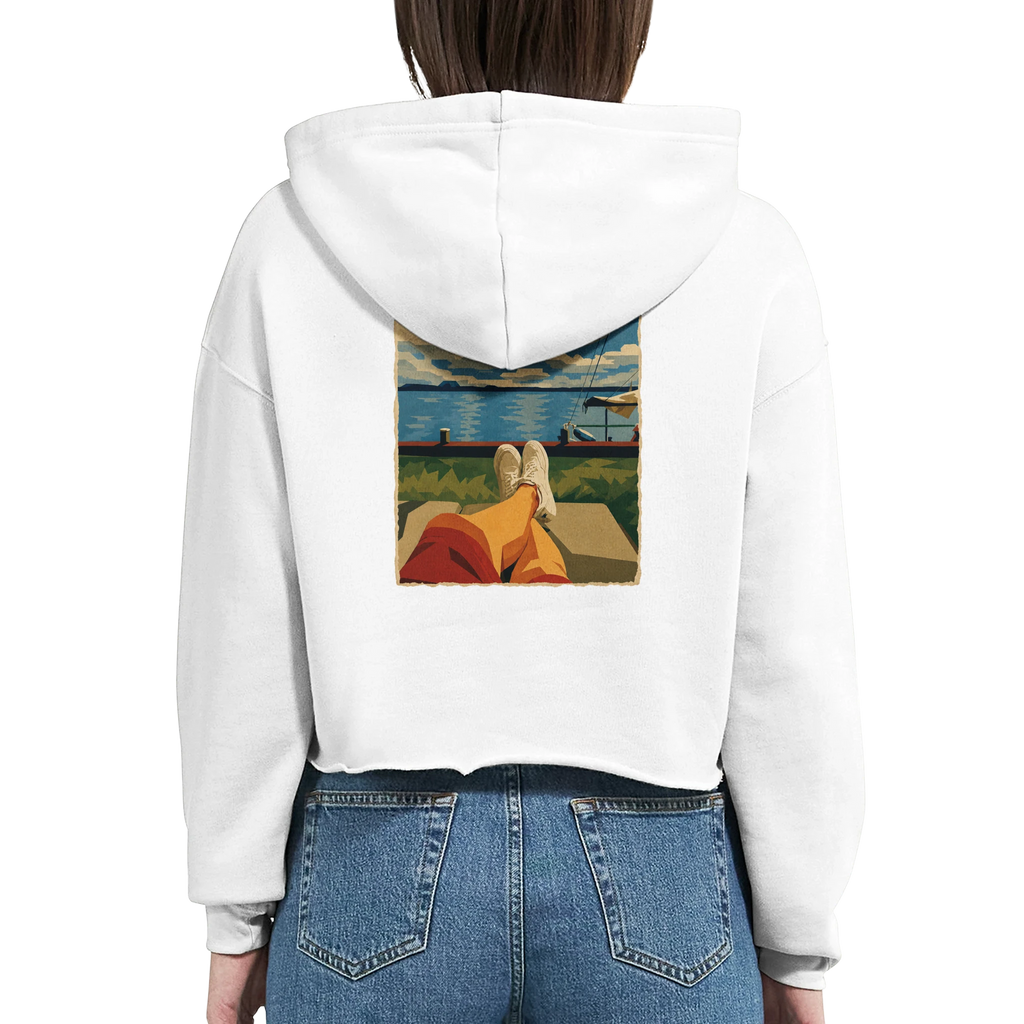 Damen-Hoodie in Pfirsich mit Motiv „Chillout“